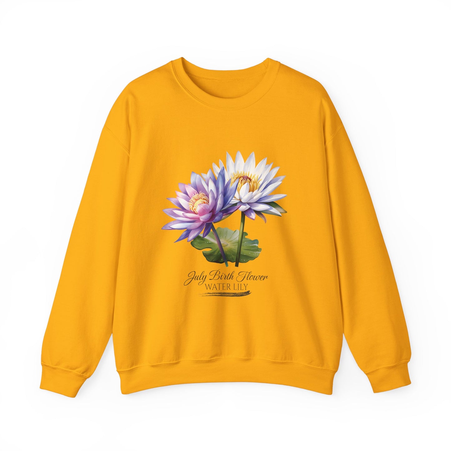 July Birth Flower (Water Lily) - Unisex Heavy Blend™ Crewneck Sweatshirt