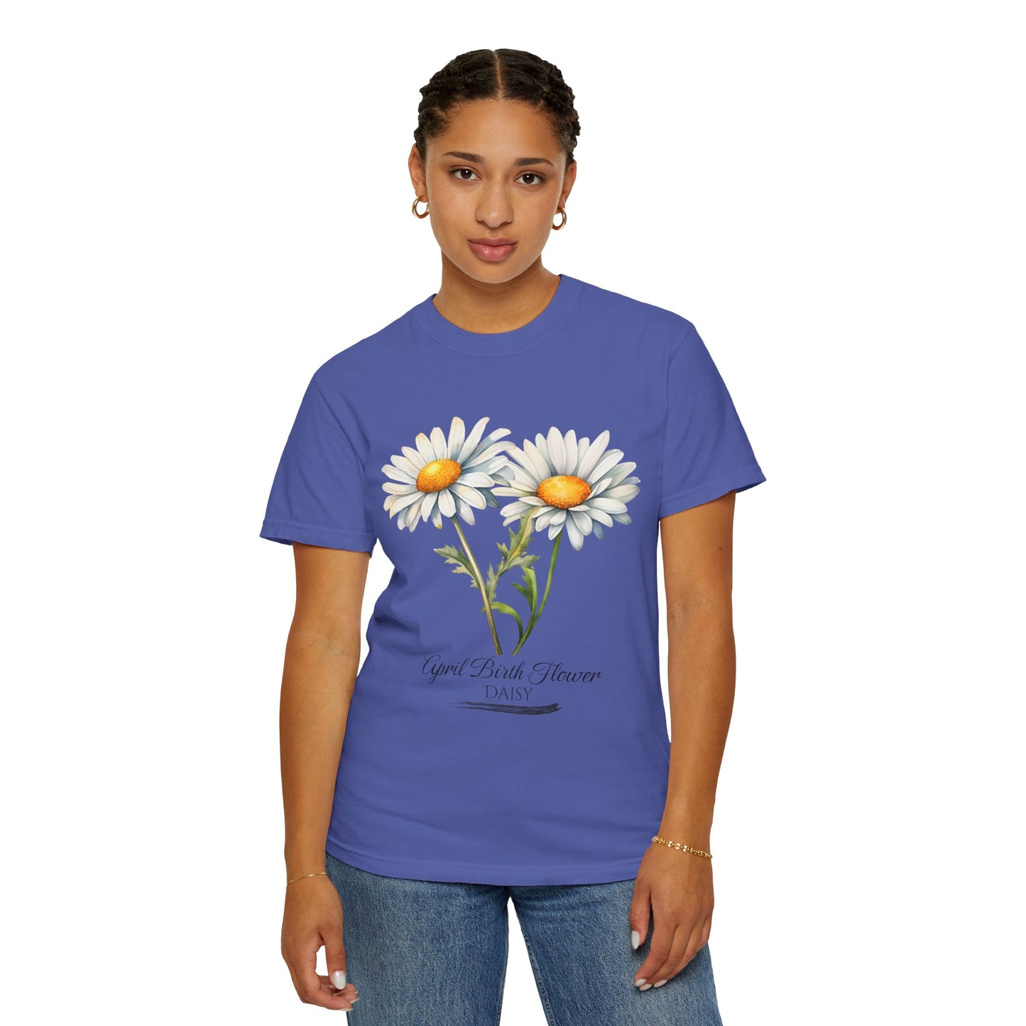 April Birth Flower "Daisy" - Unisex Garment-Dyed T-shirt