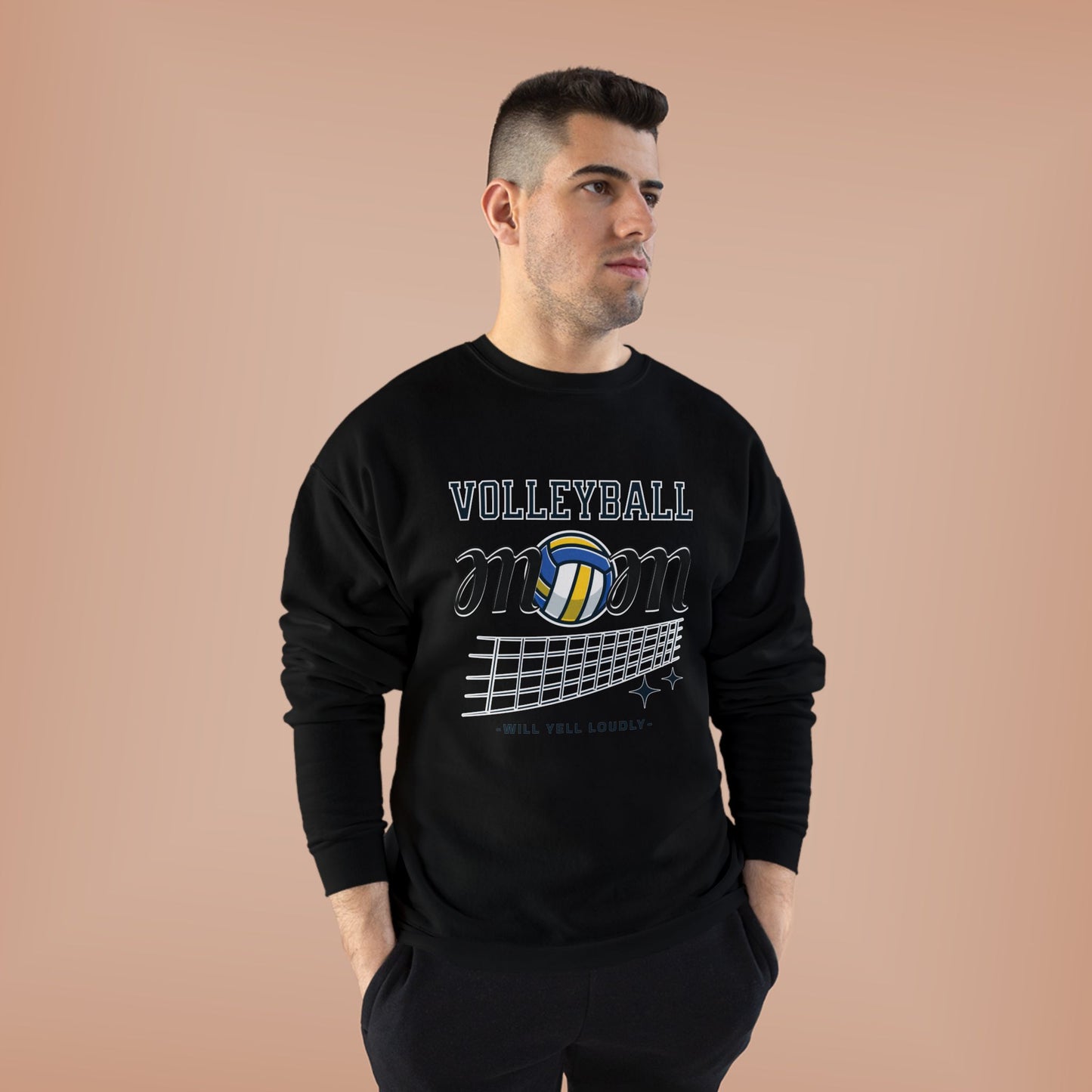 Volleyball Mom Eco-Friendly Crewneck Sweatshirt, Mother's Day Gift, Sports Apparel, Gamer Sweatshirt, Family Celebration Wear