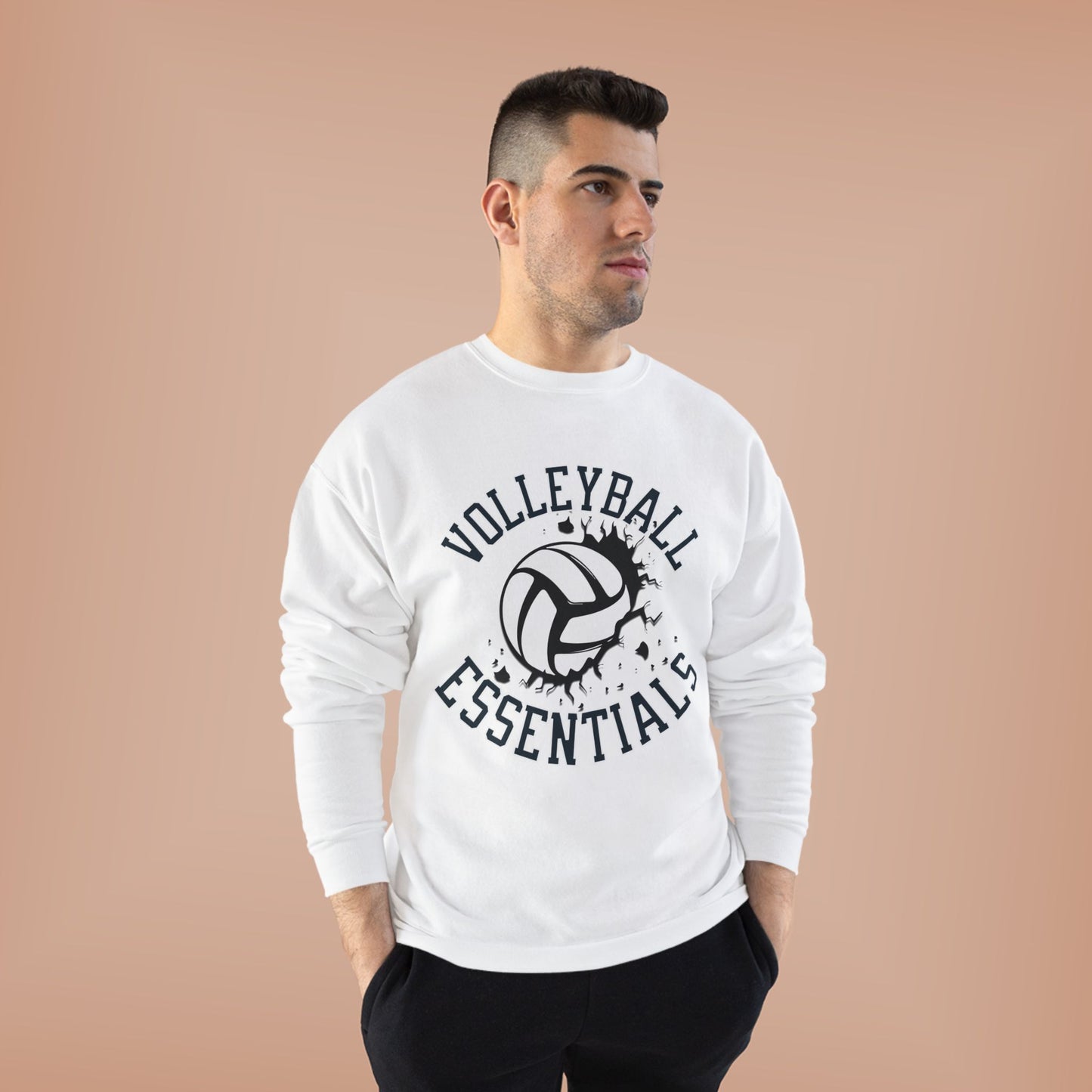 Volleyball Essentials Eco-Friendly Sweatshirt, Casual Sportswear, Gift for Volleyball Players, Team Apparel, Workout Clothing