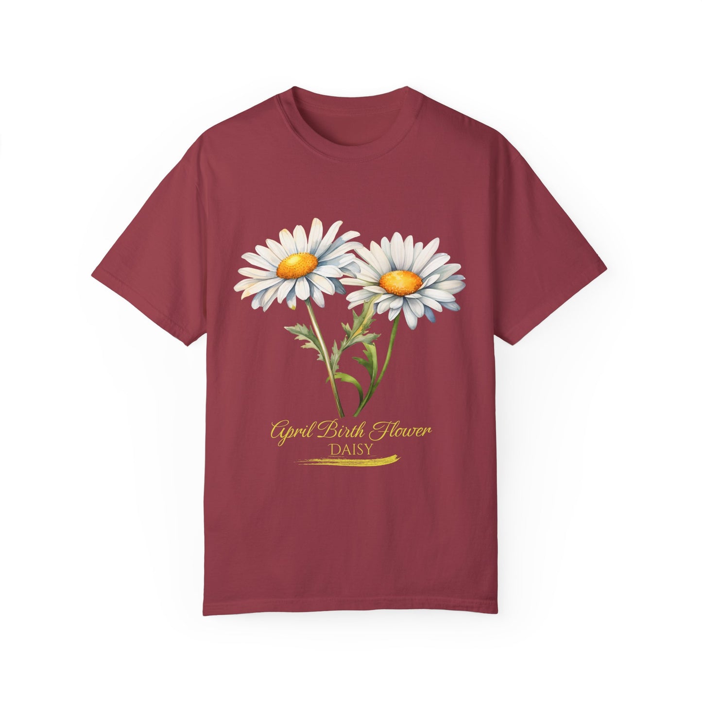 April Birth Flower "Daisy" (For Print on Dark Fabric) - Unisex Garment-Dyed T-shirt