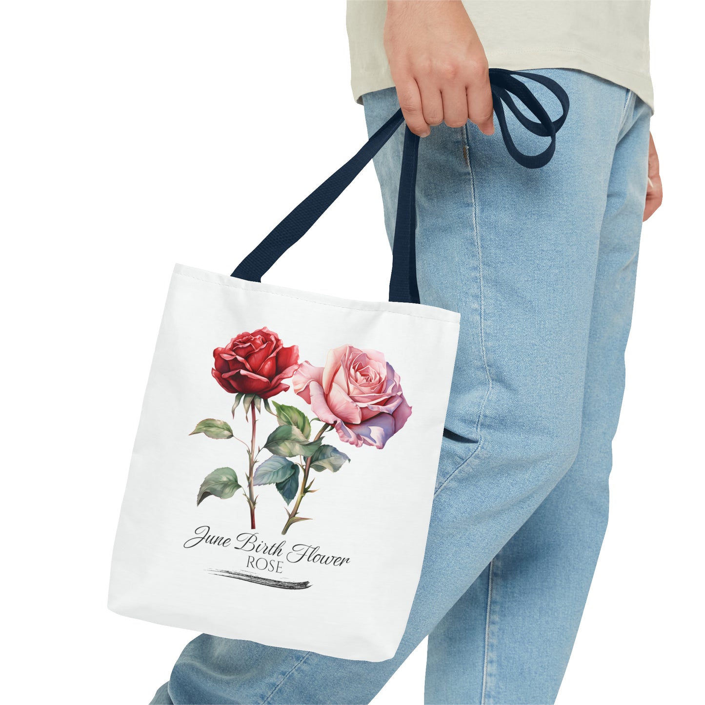 June Birth Flower: Rose - Tote Bag (AOP)
