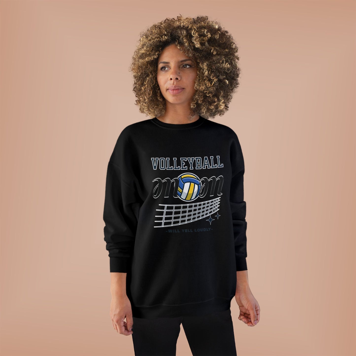 Volleyball Mom Eco-Friendly Crewneck Sweatshirt, Mother's Day Gift, Sports Apparel, Gamer Sweatshirt, Family Celebration Wear