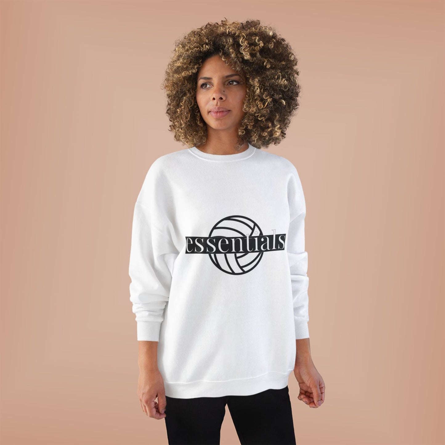 Unisex Eco-Friendly Volleyball Sweatshirt, Casual Sportswear for Athletes, Great for Gifts, Team Spiritwear, Eco-Conscious Fashion