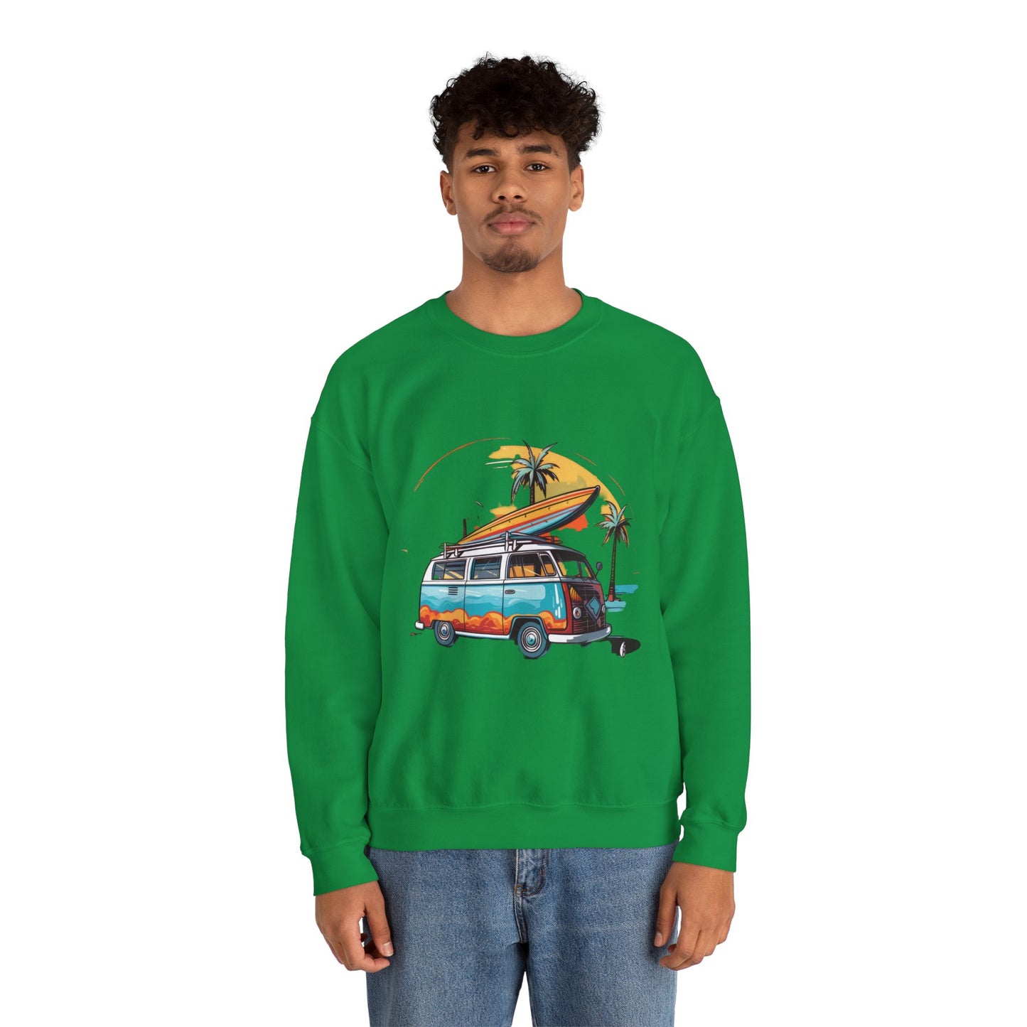 Retro Surf Van - Unisex Heavy Blend™ Crewneck Sweatshirt