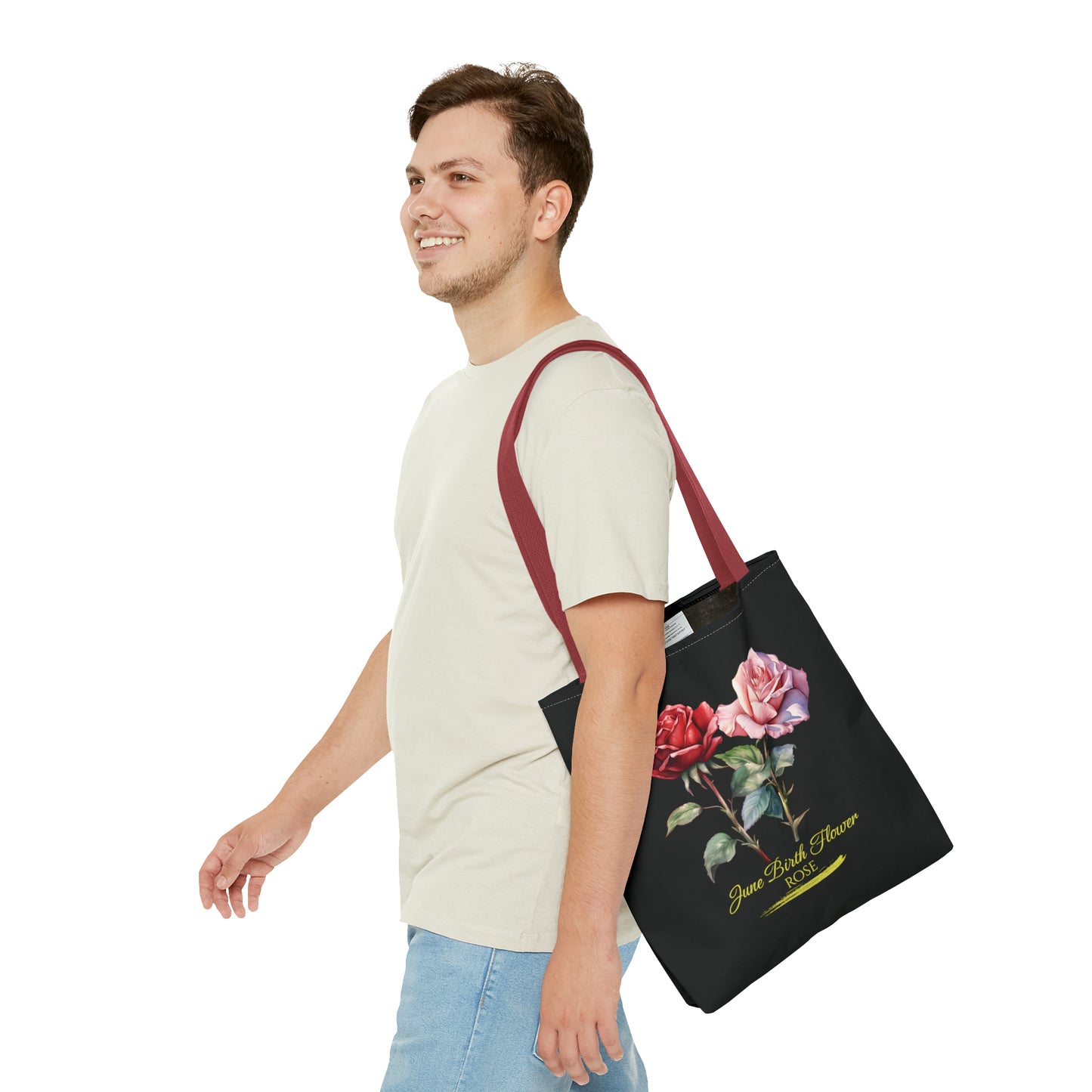 June Birth Flower: Rose - Tote Bag (AOP)