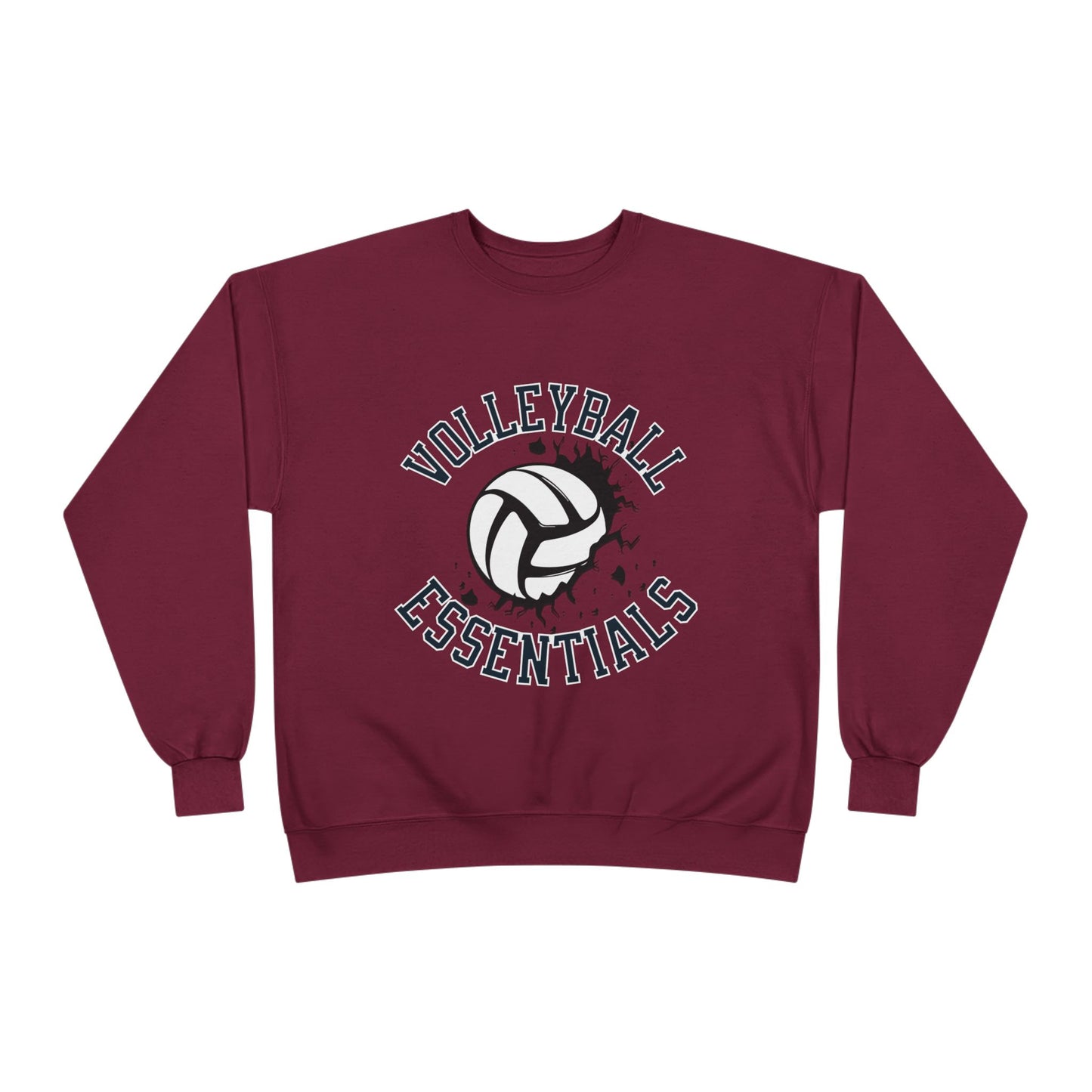 Volleyball Essentials Eco-Friendly Sweatshirt, Casual Sportswear, Gift for Volleyball Players, Team Apparel, Workout Clothing