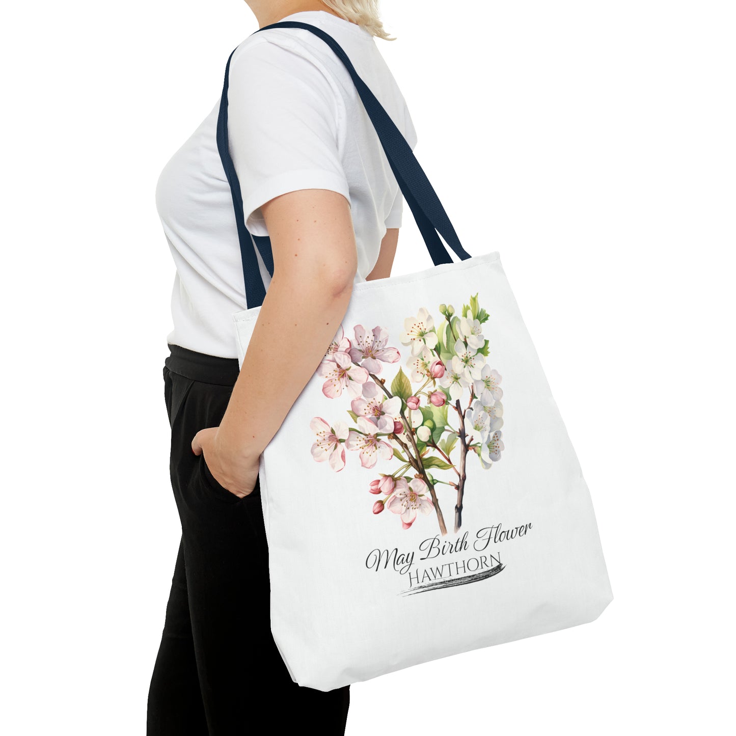 May Birth Flower: Hawthorn - Tote Bag (AOP)