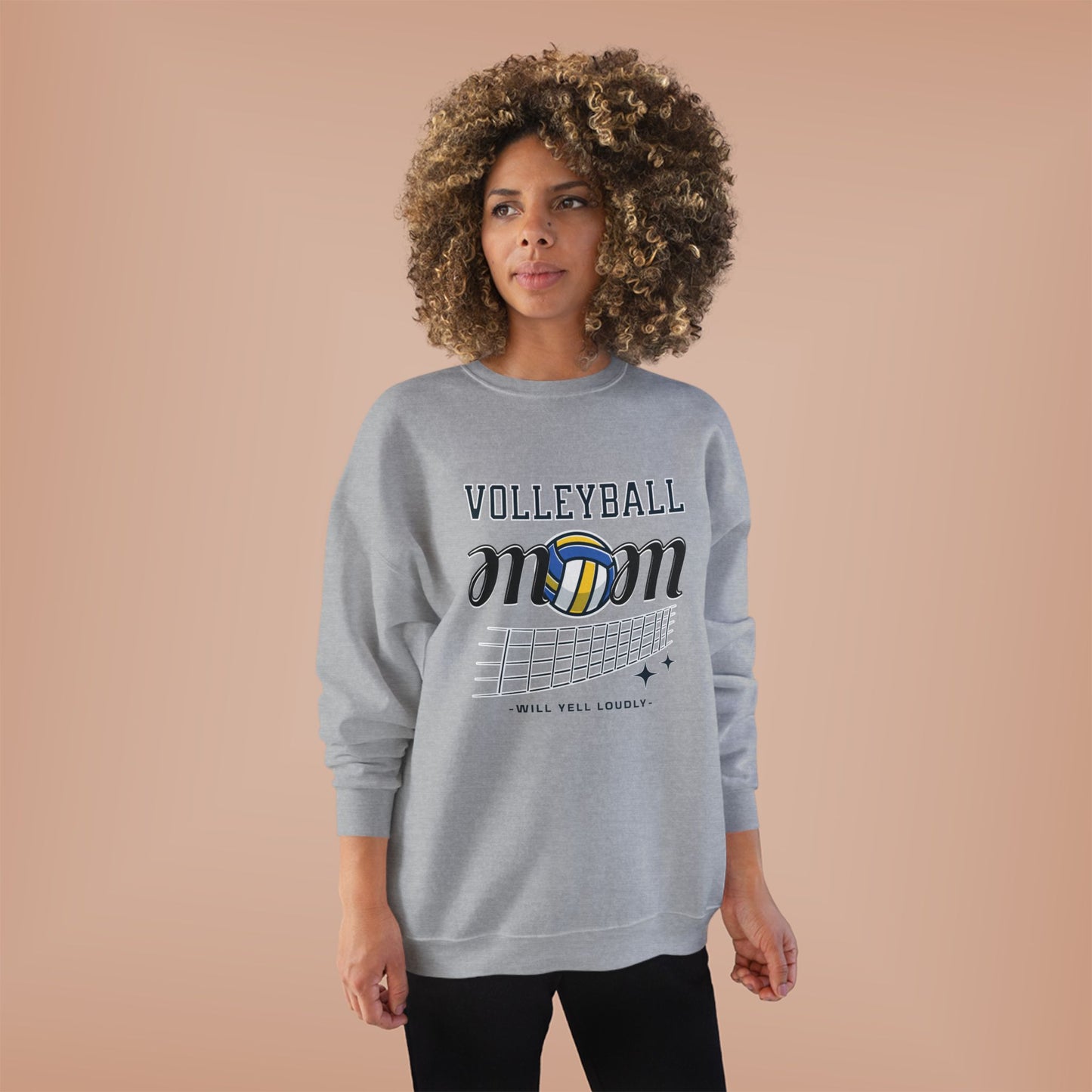 Volleyball Mom Eco-Friendly Crewneck Sweatshirt, Mother's Day Gift, Sports Apparel, Gamer Sweatshirt, Family Celebration Wear