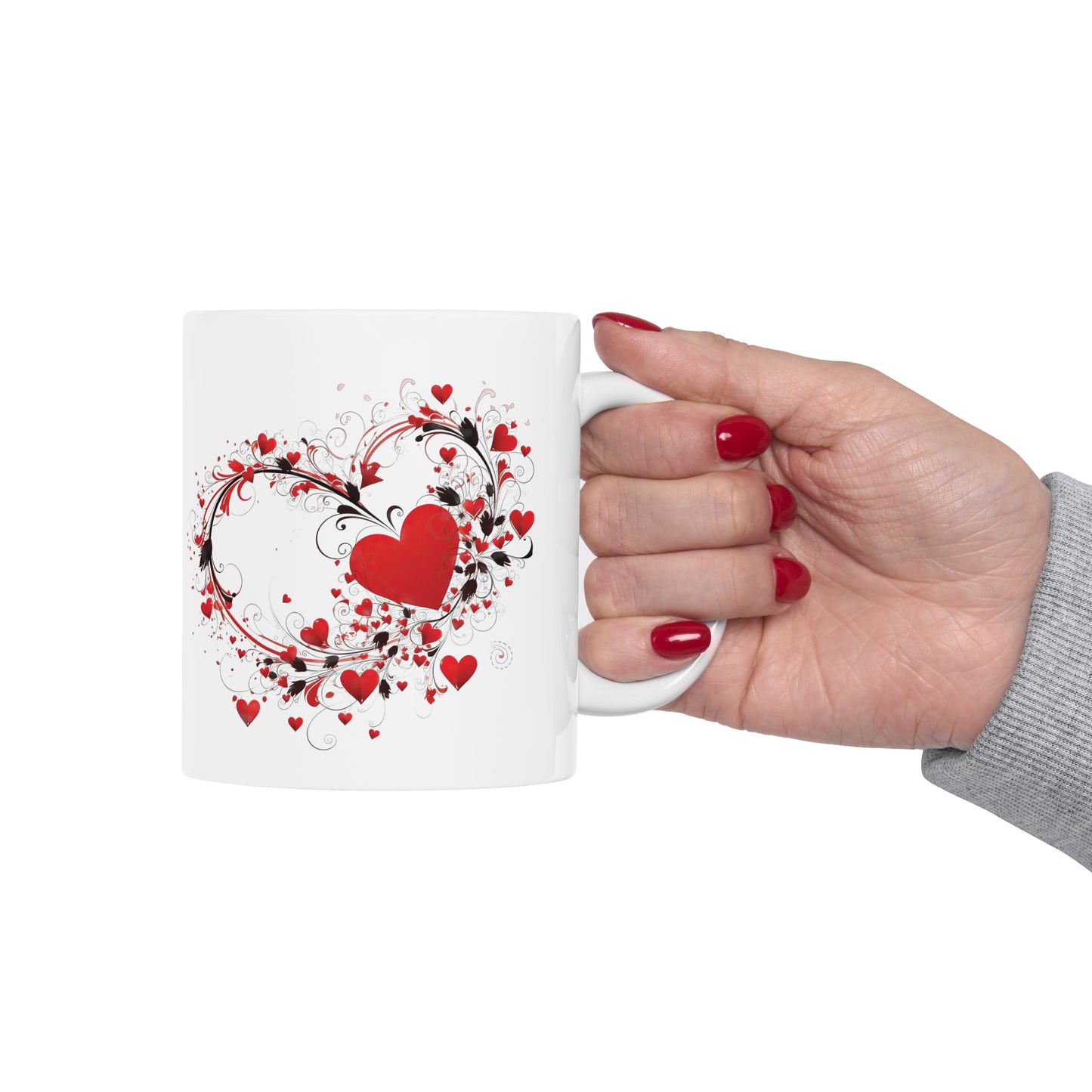 Valentine's Love & Hearts: Ceramic Mug 11oz