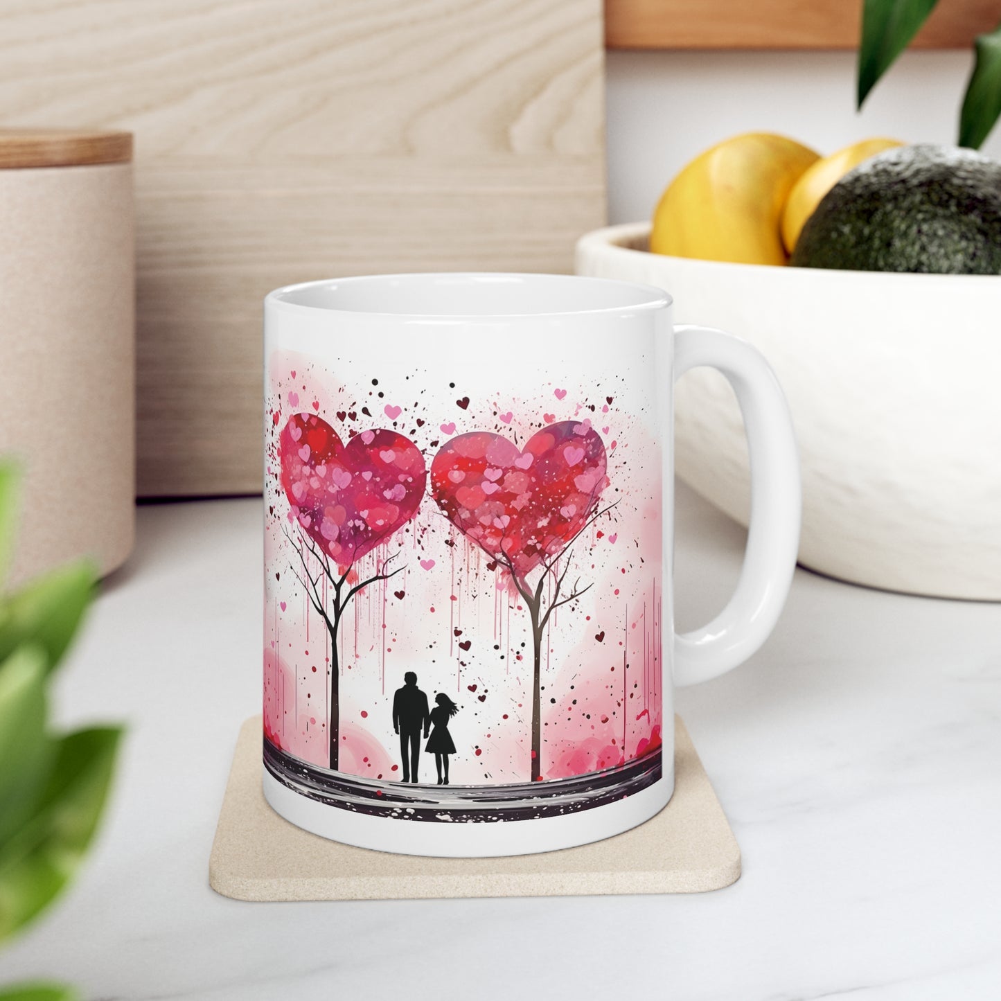 Valentine's two hearts as one: Ceramic Mug 11oz