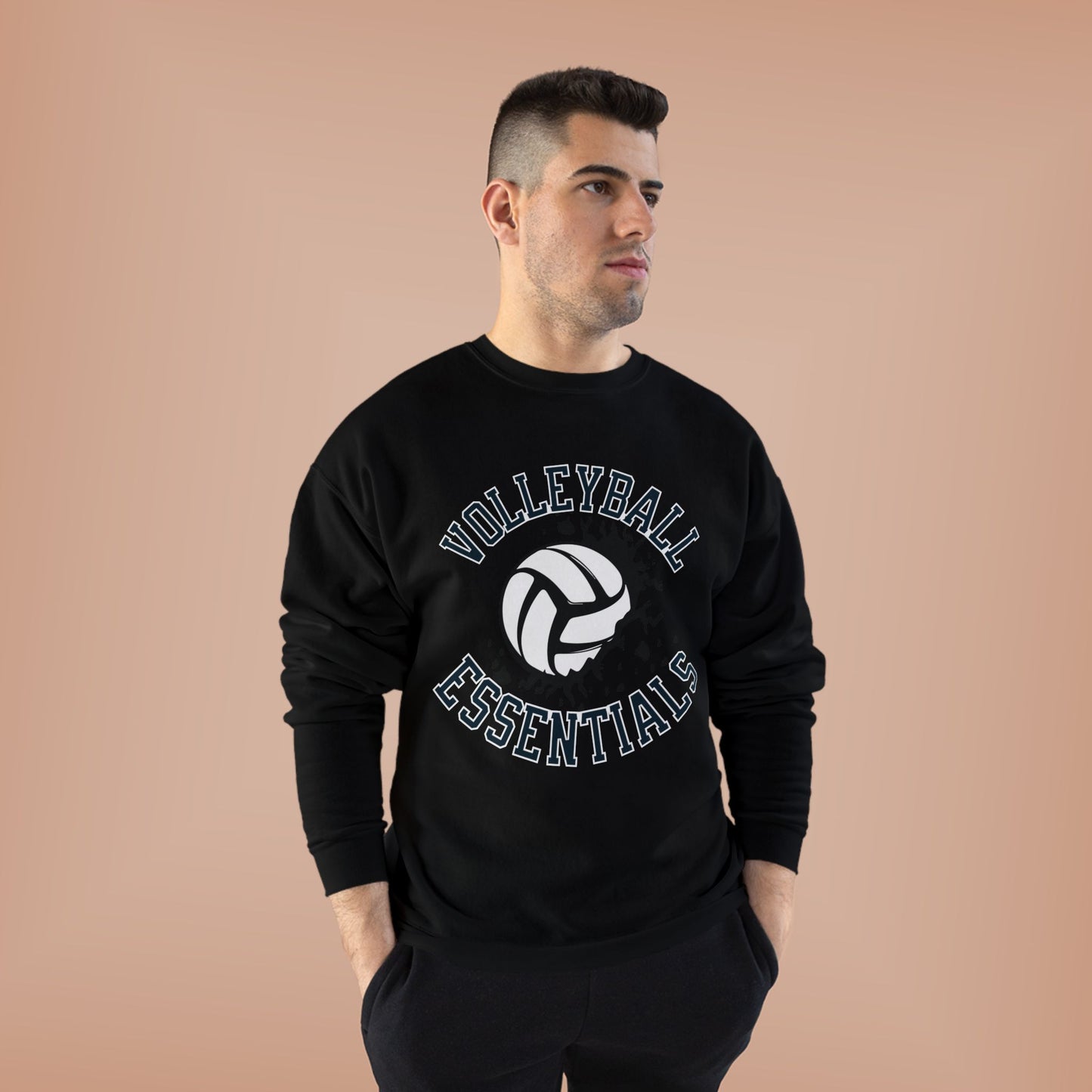 Volleyball Essentials Eco-Friendly Sweatshirt, Casual Sportswear, Gift for Volleyball Players, Team Apparel, Workout Clothing