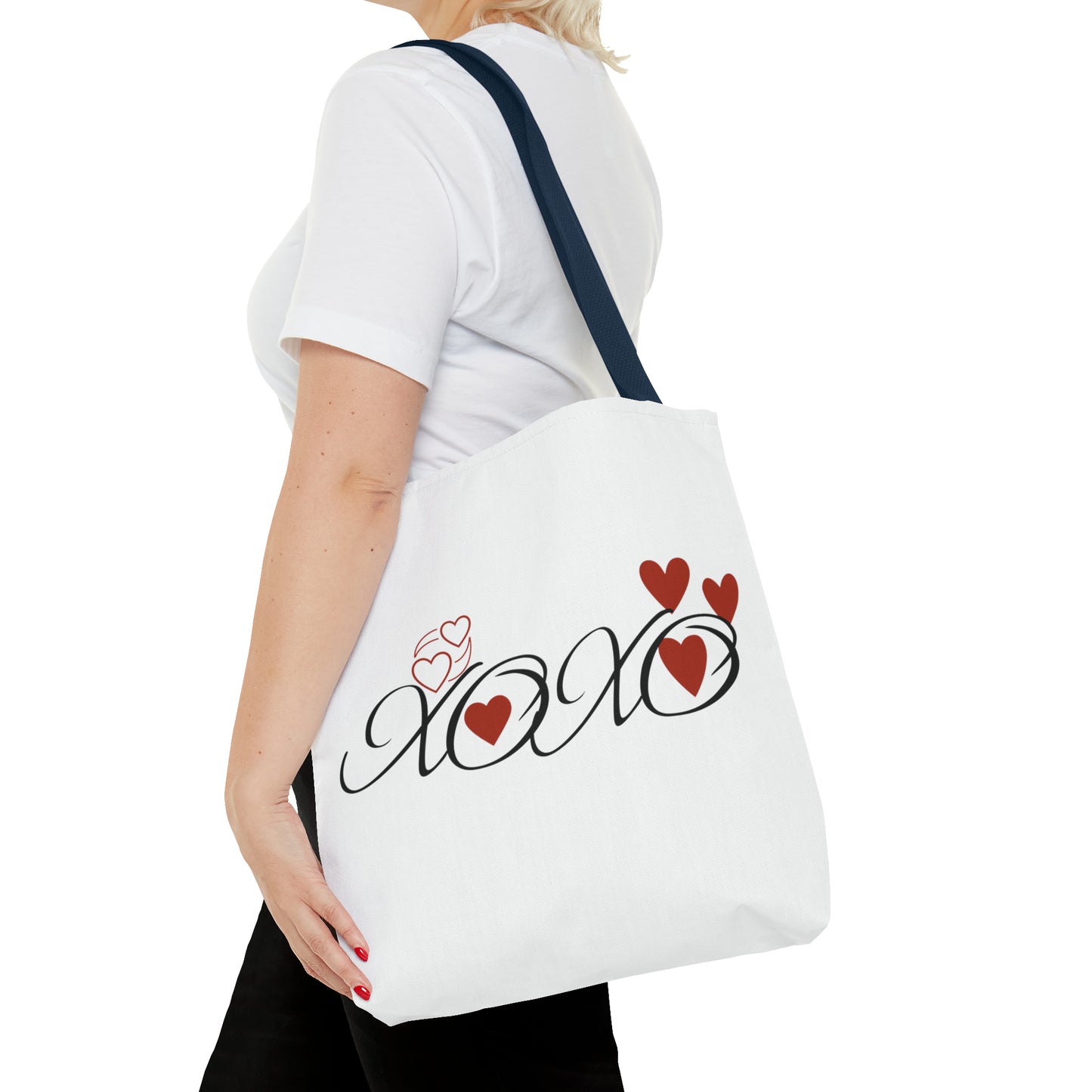 Valentine: XOXO with Hearts - Tote Bag (AOP)