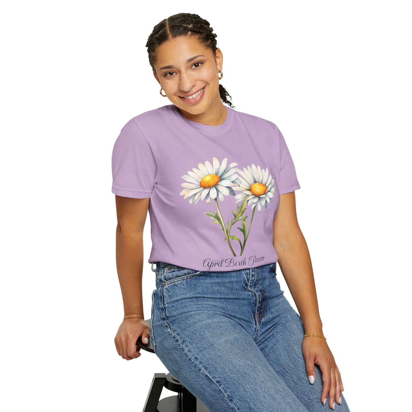 April Birth Flower "Daisy" - Unisex Garment-Dyed T-shirt