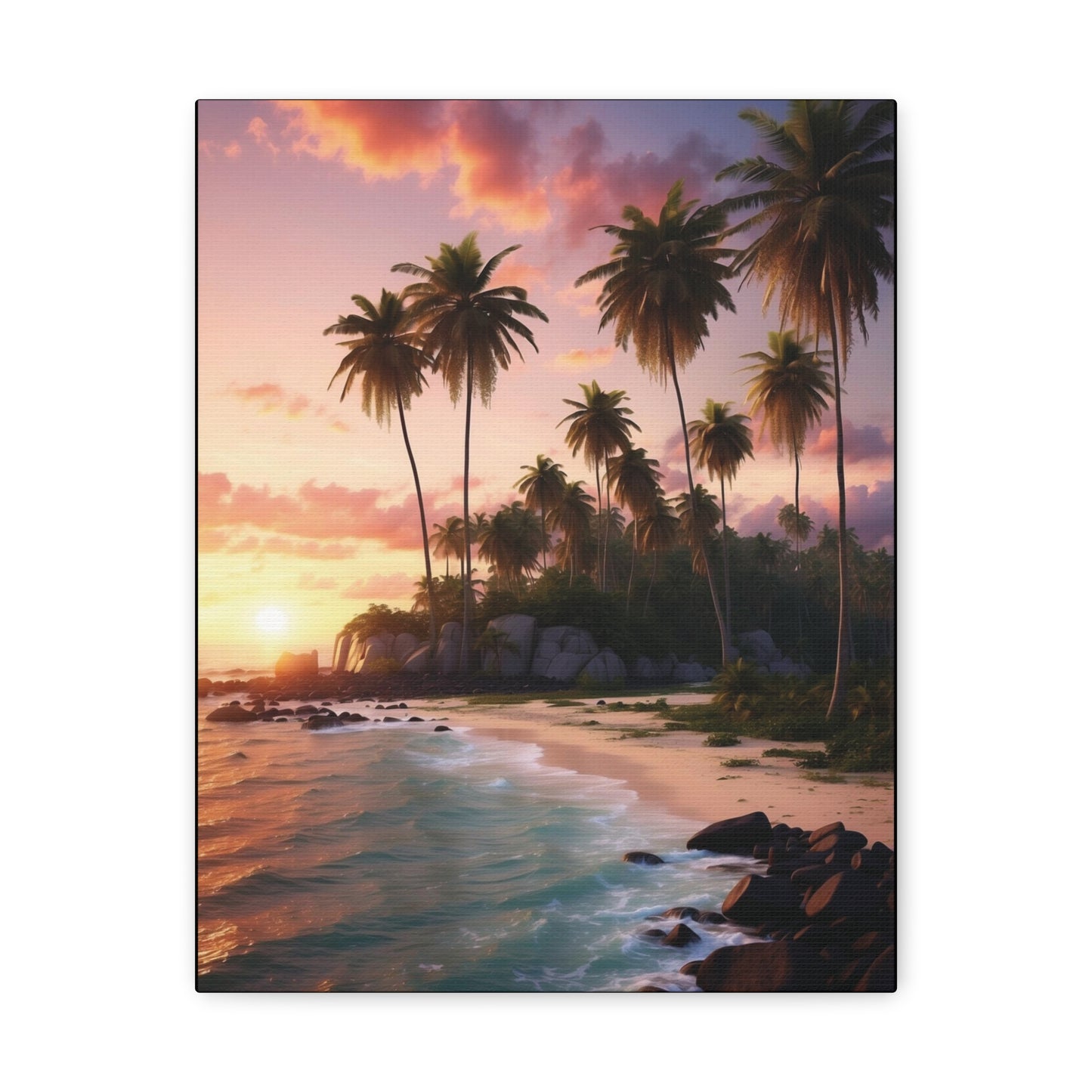 Sunset Over the Ocean Shores: Canvas Gallery Wraps