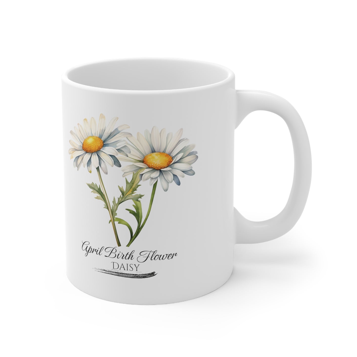 April Birth Flower (Daisy): Ceramic Mug 11oz