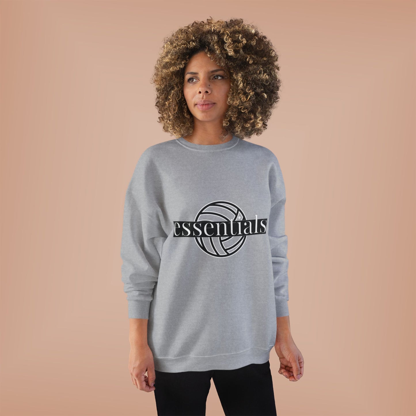 Unisex Eco-Friendly Volleyball Sweatshirt, Casual Sportswear for Athletes, Great for Gifts, Team Spiritwear, Eco-Conscious Fashion