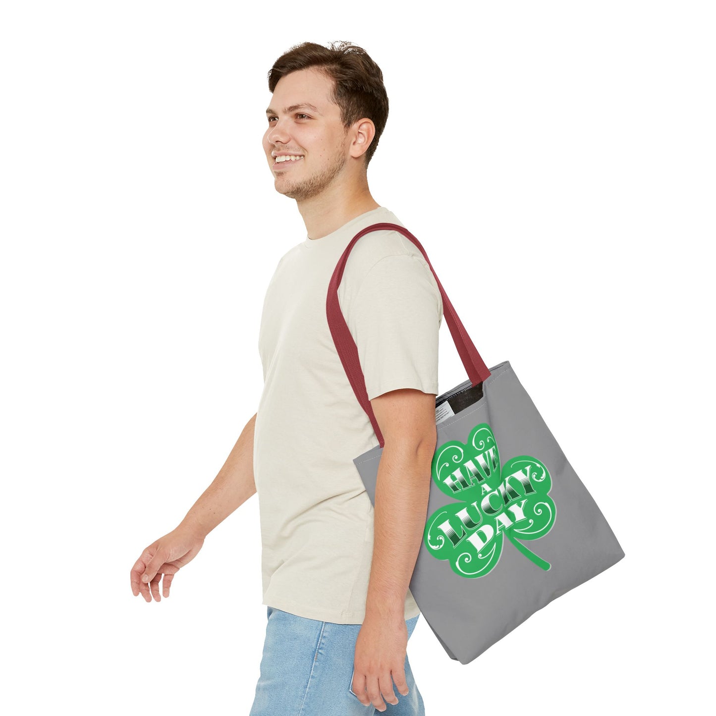 Lucky Day Tote Bag - St. Patrick's Day Gift, Eco-Friendly Shopper, Fun Everyday Use, Green Clover Design, Lucky Charm