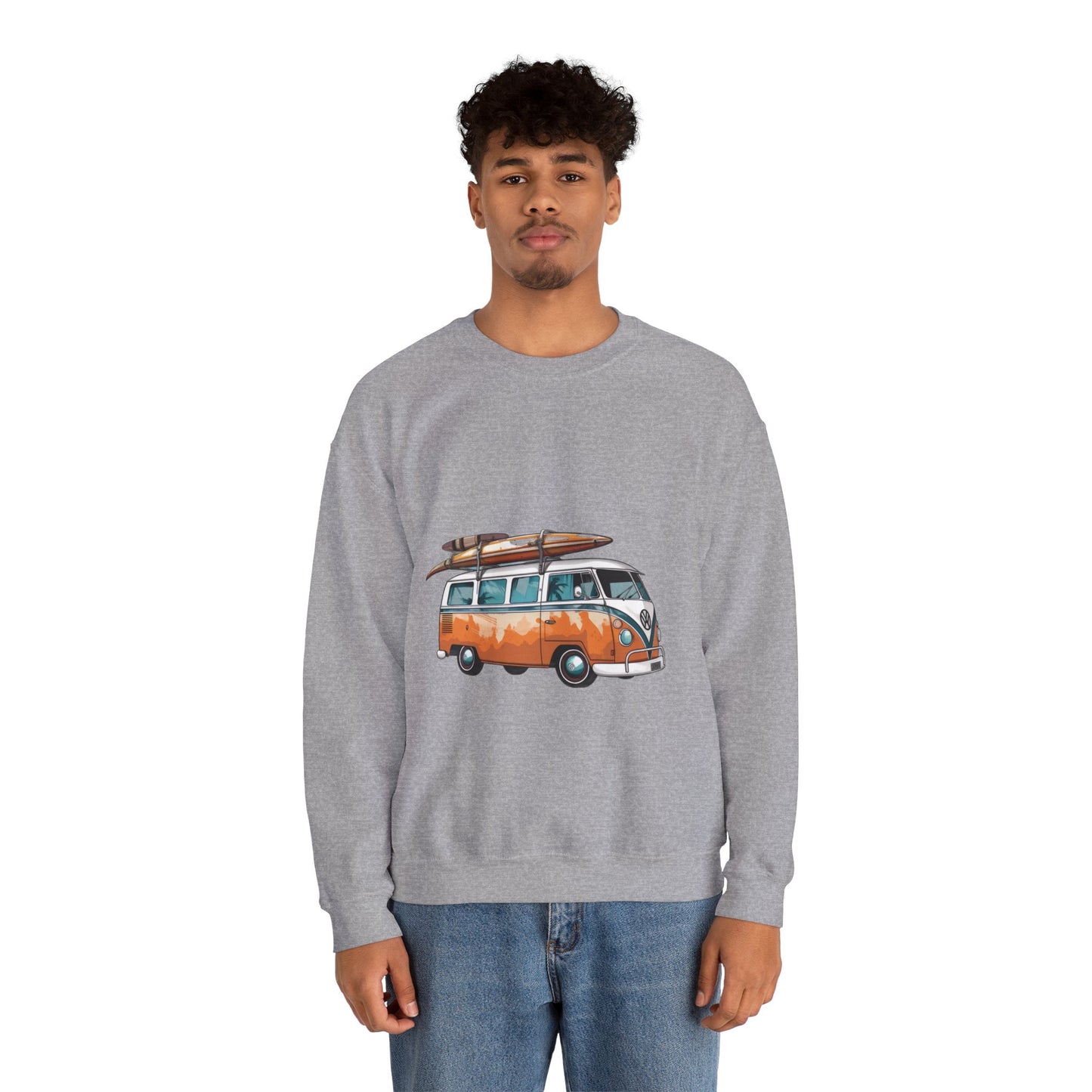 Retro Surf Van - Unisex Heavy Blend™ Crewneck Sweatshirt