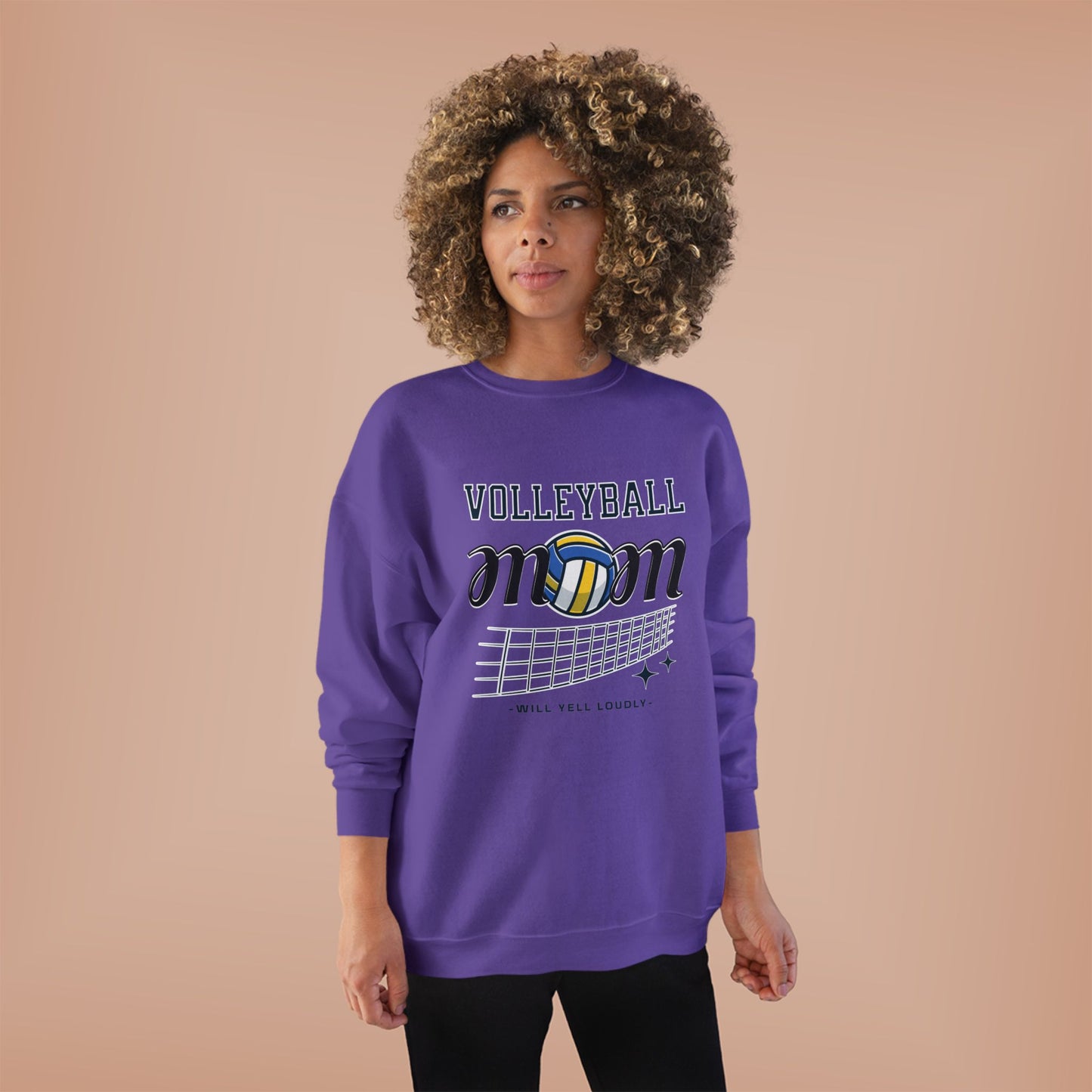Volleyball Mom Eco-Friendly Crewneck Sweatshirt, Mother's Day Gift, Sports Apparel, Gamer Sweatshirt, Family Celebration Wear