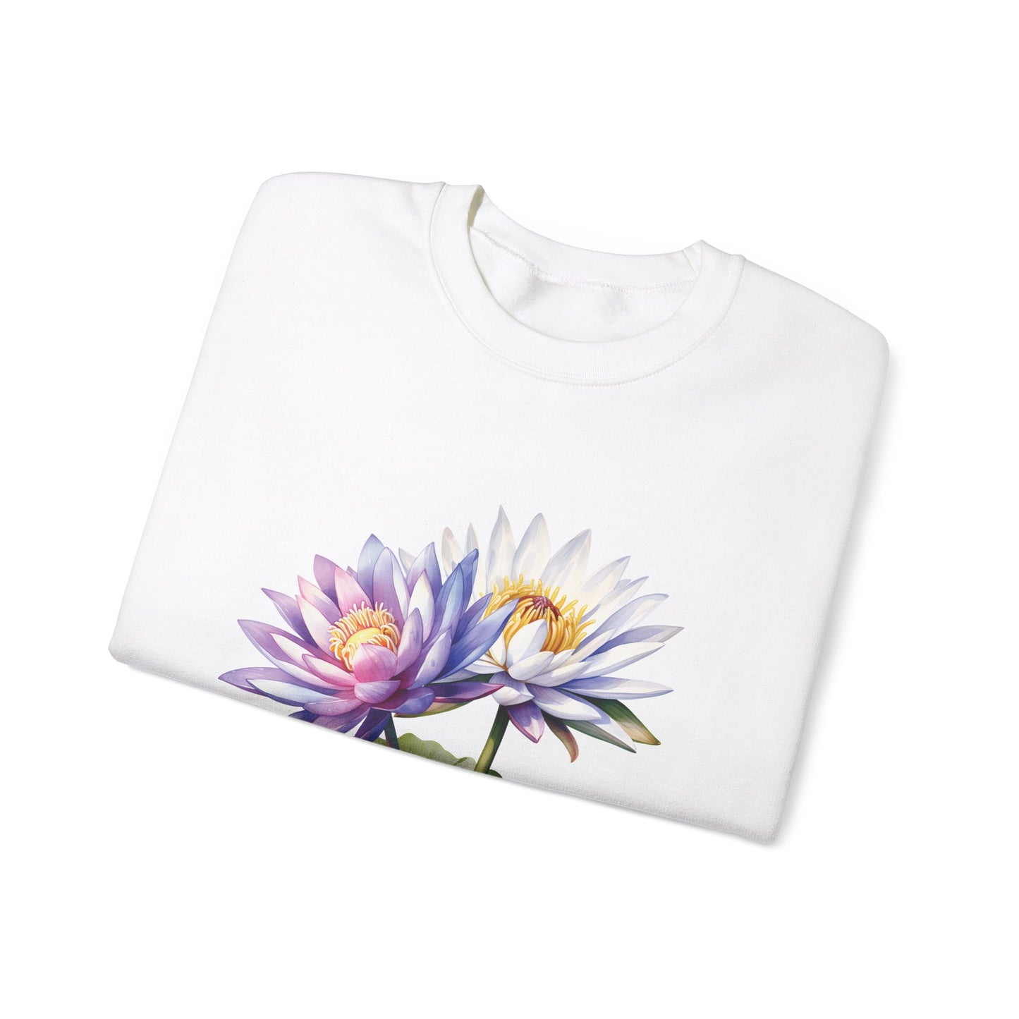 July Birth Flower (Water Lily) - Unisex Heavy Blend™ Crewneck Sweatshirt