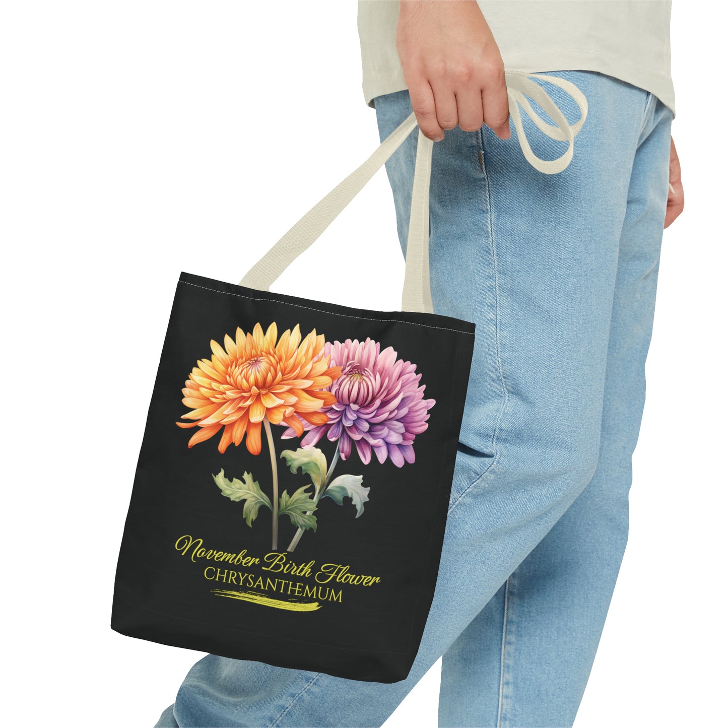 November Birth Flower: Chrysanthemum - Tote Bag (AOP)