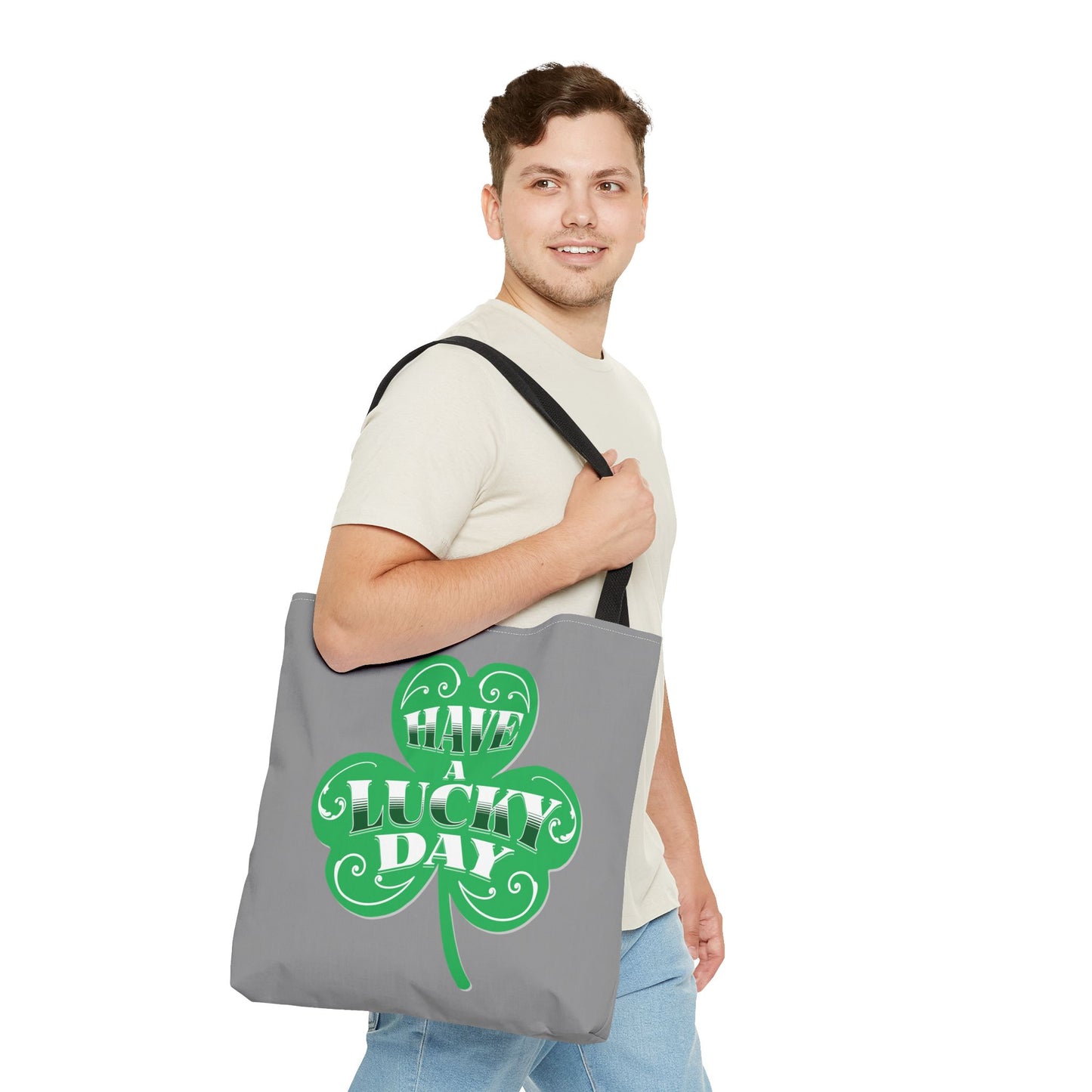 Lucky Day Tote Bag - St. Patrick's Day Gift, Eco-Friendly Shopper, Fun Everyday Use, Green Clover Design, Lucky Charm