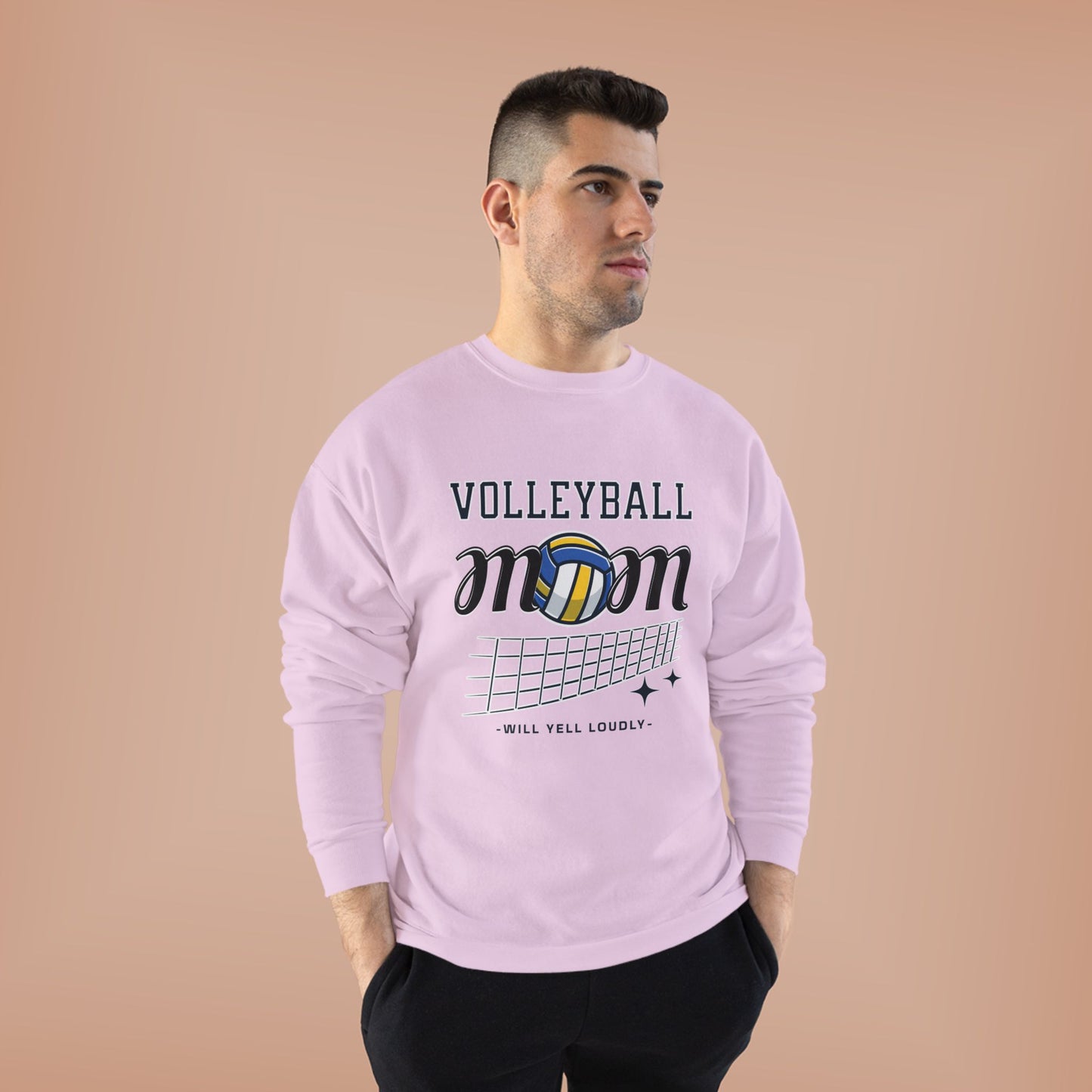 Volleyball Mom Eco-Friendly Crewneck Sweatshirt, Mother's Day Gift, Sports Apparel, Gamer Sweatshirt, Family Celebration Wear