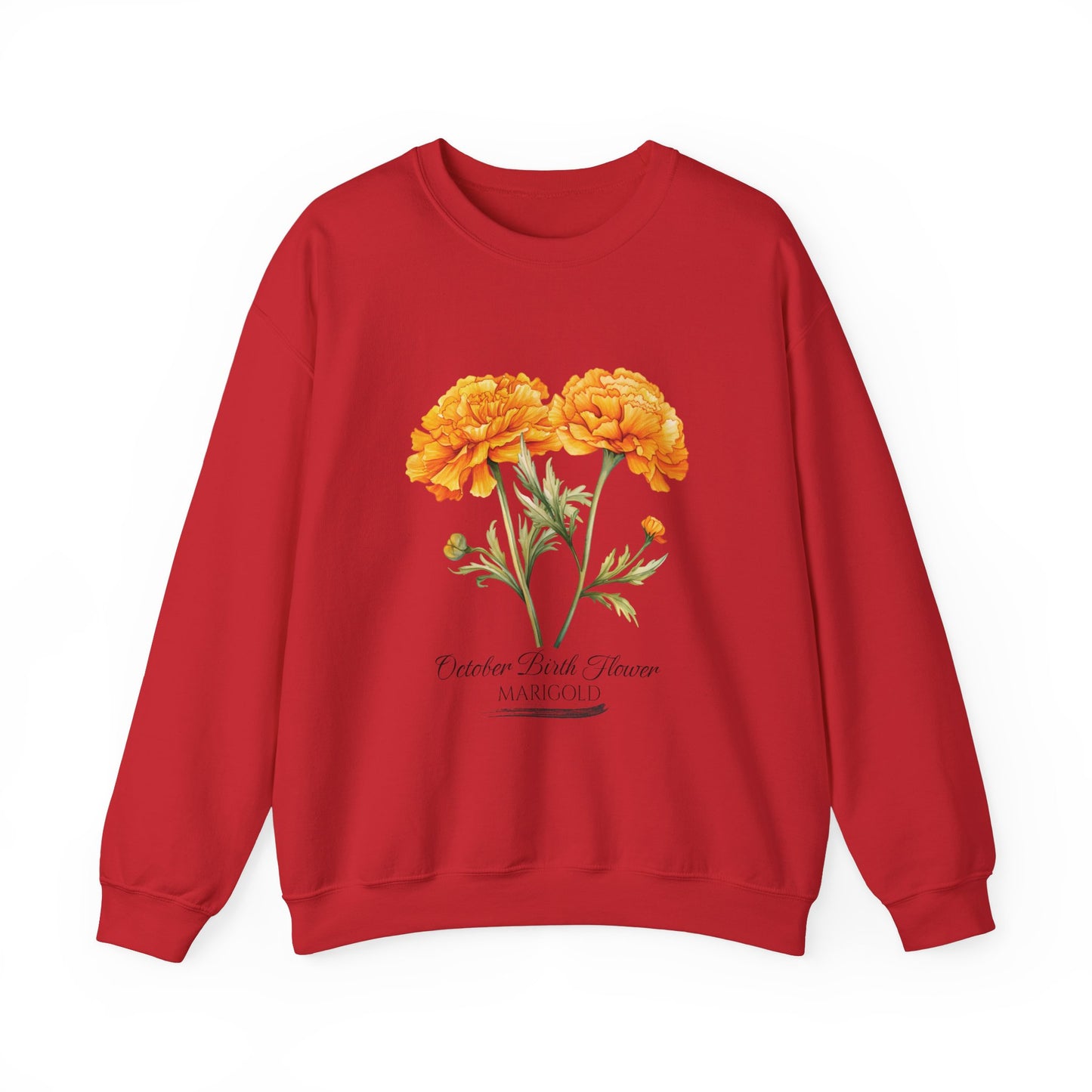 October Birth Flower (Marigold) - Unisex Heavy Blend™ Crewneck Sweatshirt