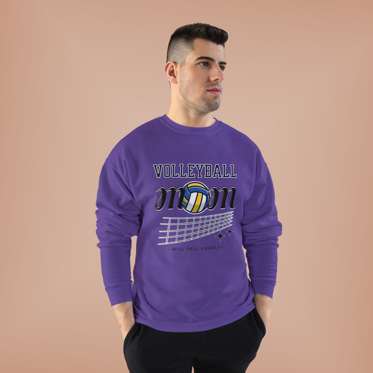 Volleyball Mom Eco-Friendly Crewneck Sweatshirt, Mother's Day Gift, Sports Apparel, Gamer Sweatshirt, Family Celebration Wear