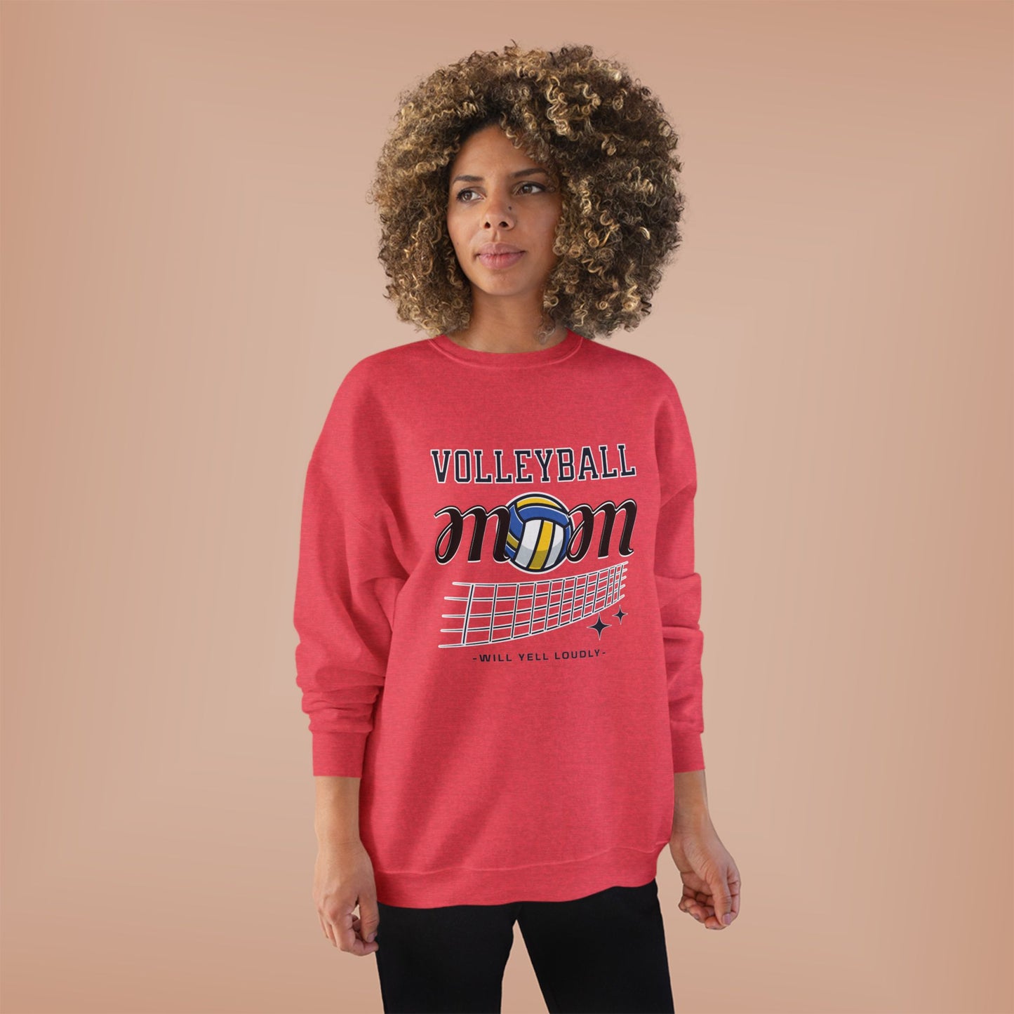 Volleyball Mom Eco-Friendly Crewneck Sweatshirt, Mother's Day Gift, Sports Apparel, Gamer Sweatshirt, Family Celebration Wear