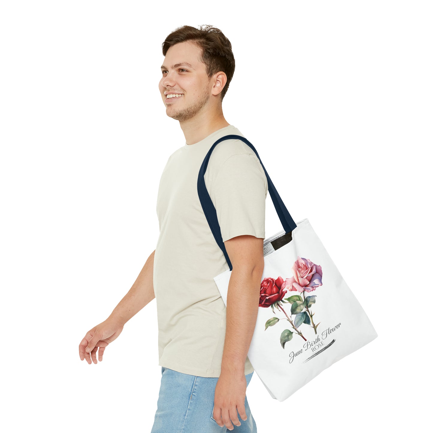 June Birth Flower: Rose - Tote Bag (AOP)