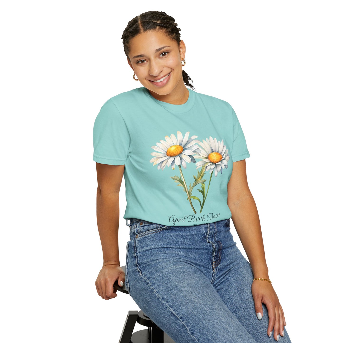 April Birth Flower "Daisy" - Unisex Garment-Dyed T-shirt