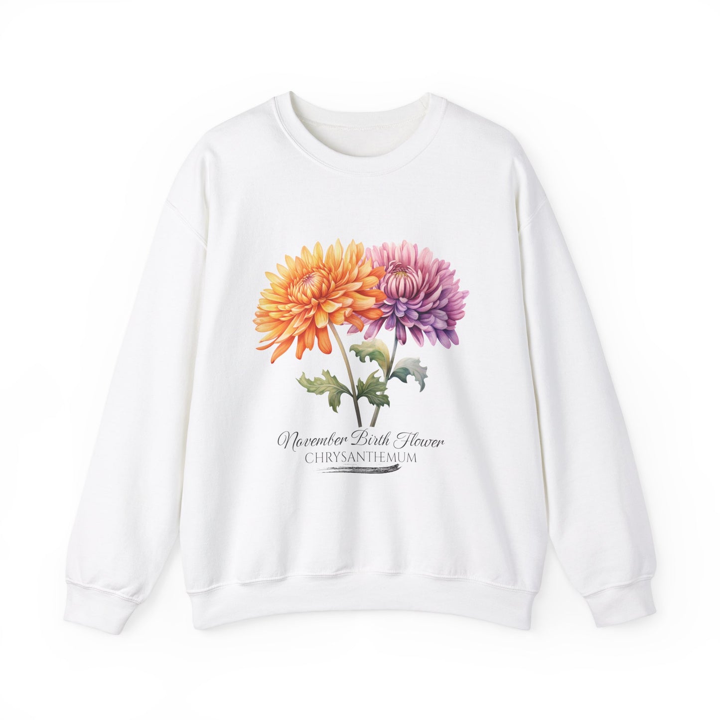 November Birth Flower (Chrysanthemum) - Unisex Heavy Blend™ Crewneck Sweatshirt