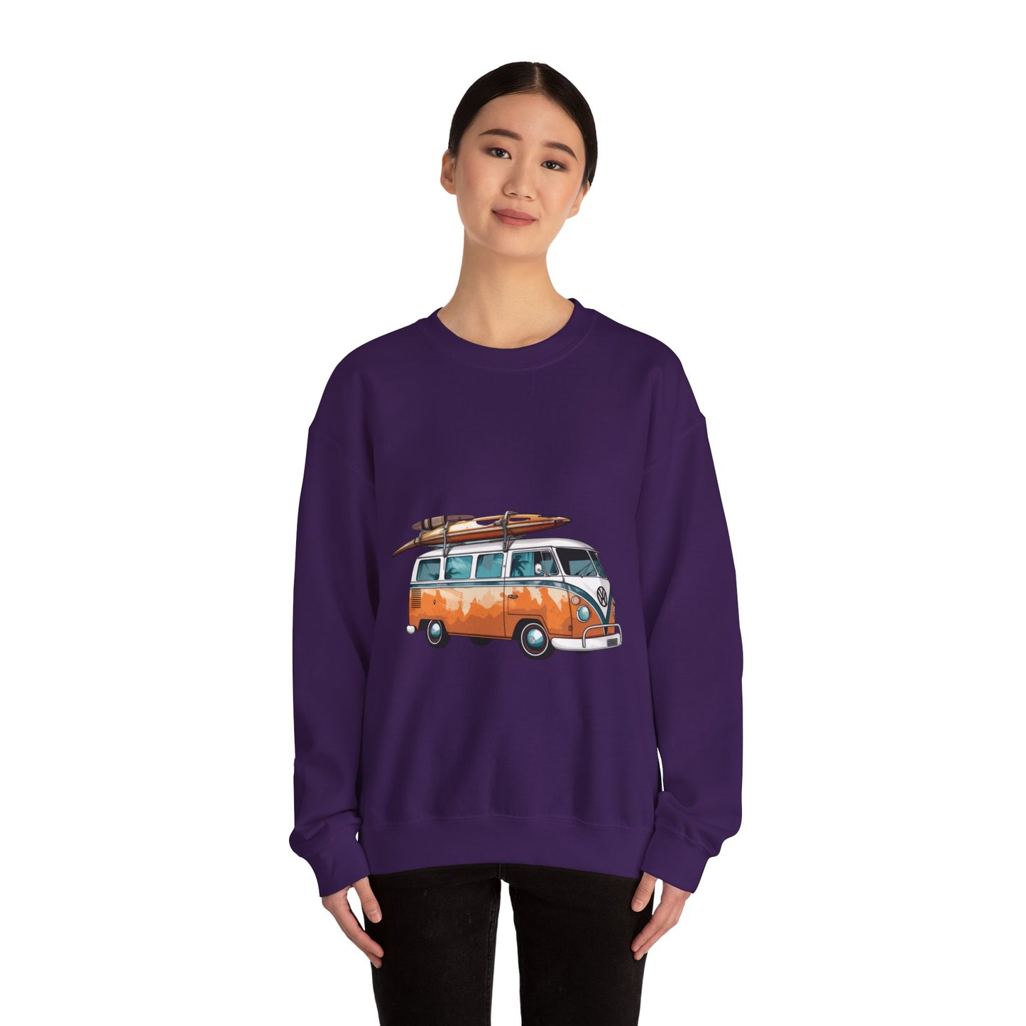 Retro Surf Van - Unisex Heavy Blend™ Crewneck Sweatshirt