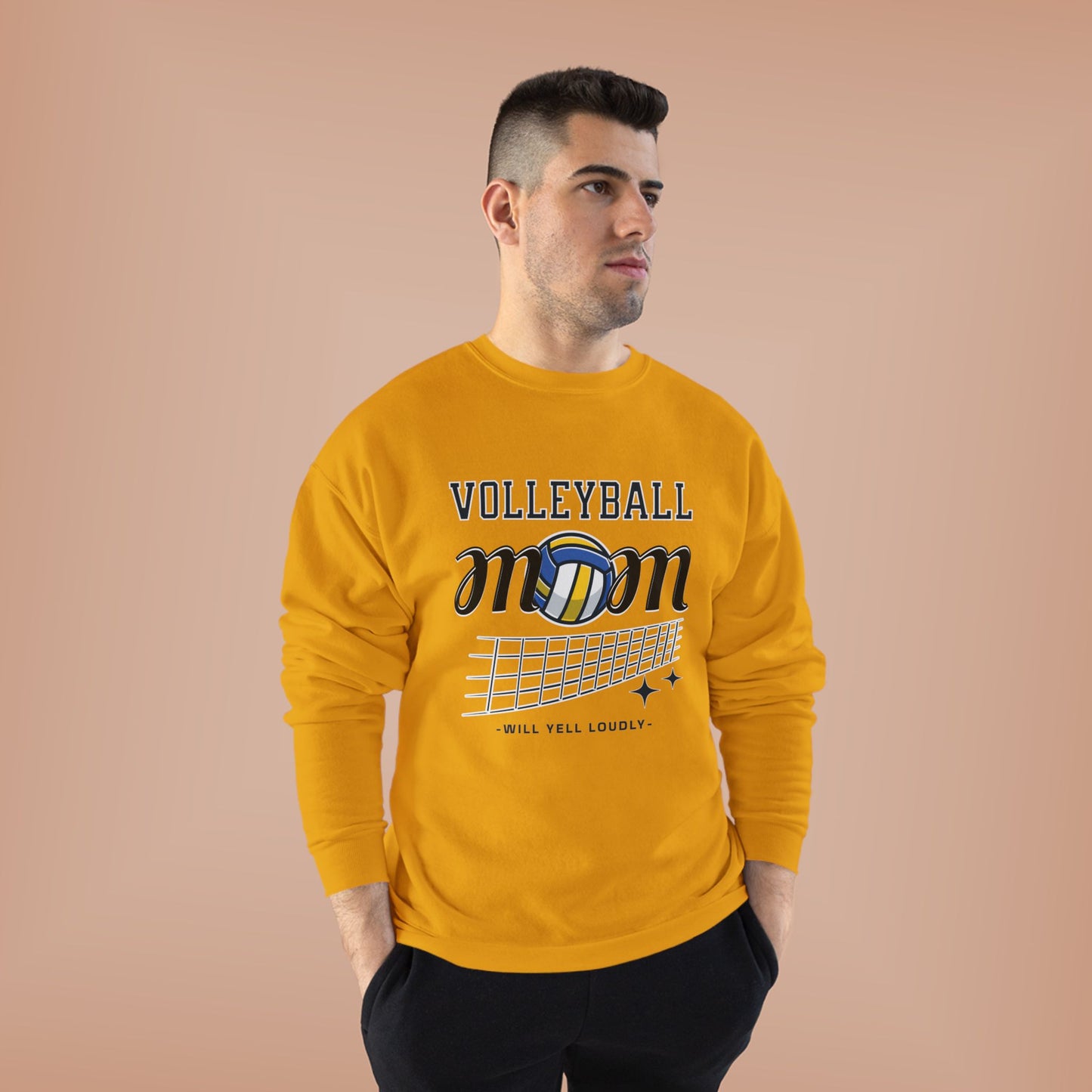 Volleyball Mom Eco-Friendly Crewneck Sweatshirt, Mother's Day Gift, Sports Apparel, Gamer Sweatshirt, Family Celebration Wear