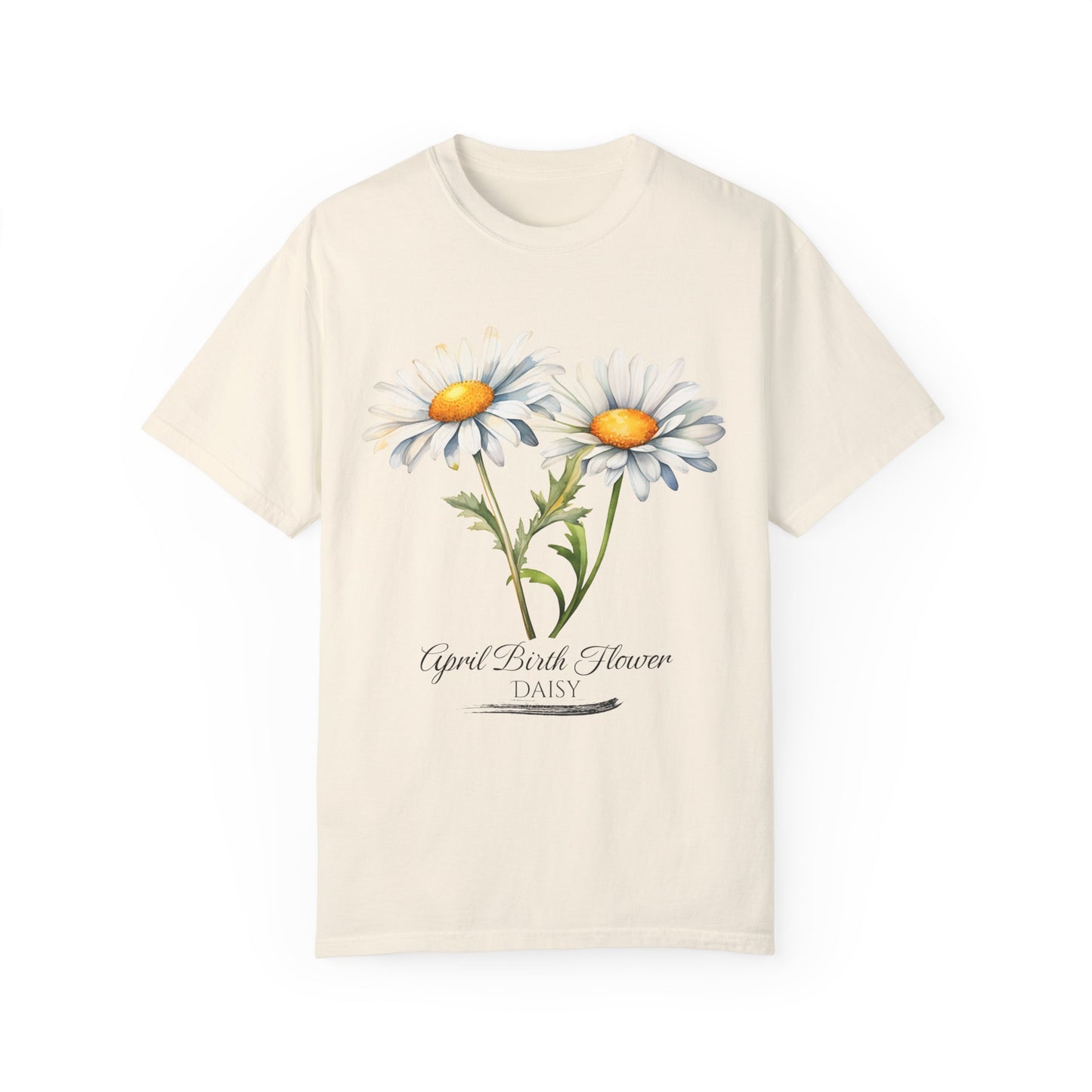 April Birth Flower "Daisy" - Unisex Garment-Dyed T-shirt