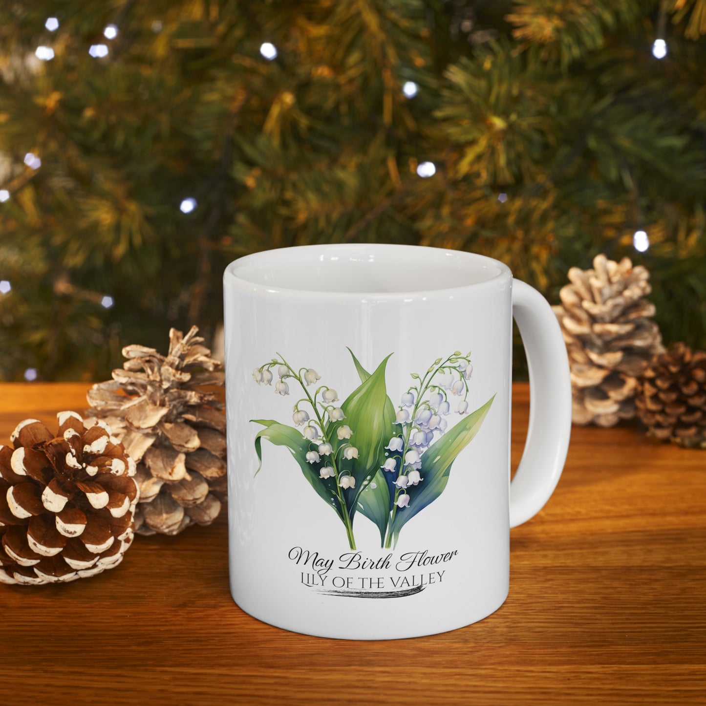 May Birth Flower (Lily of the Valley): Ceramic Mug 11oz