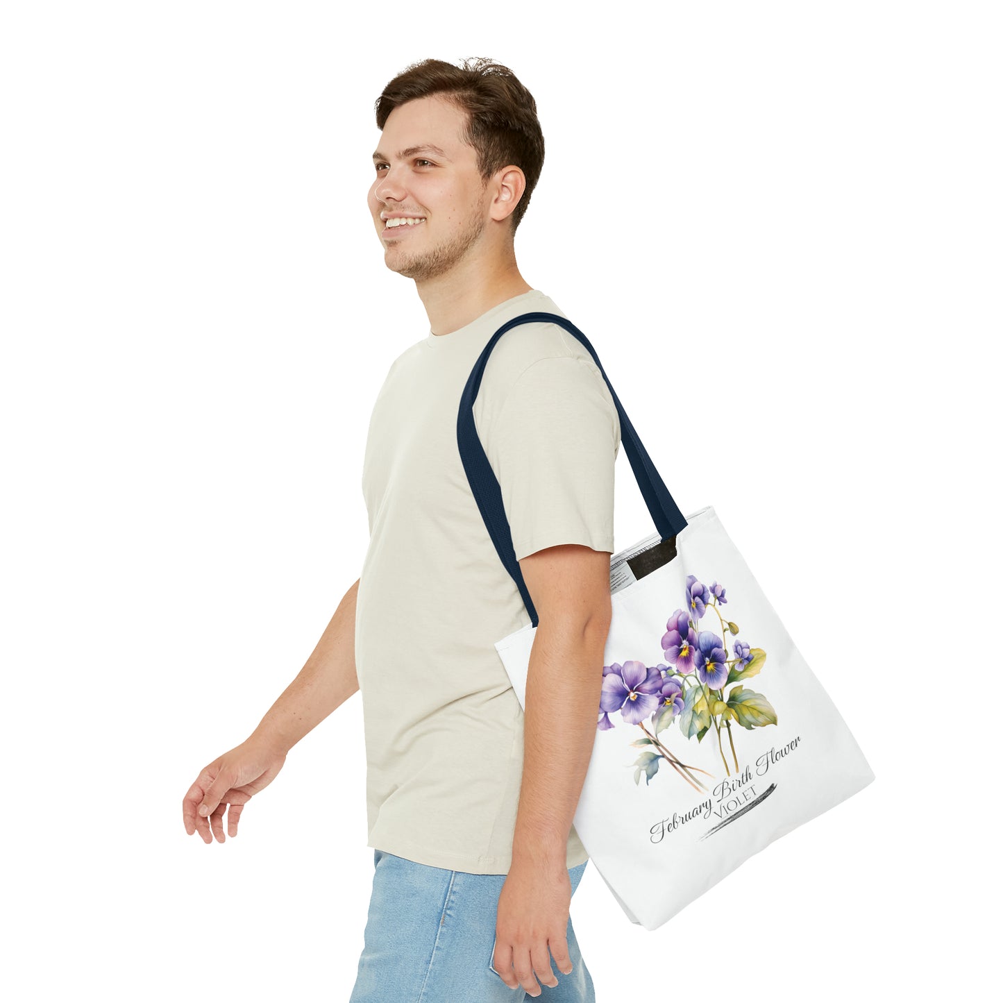 February Birth Flower: Violet - Tote Bag (AOP)
