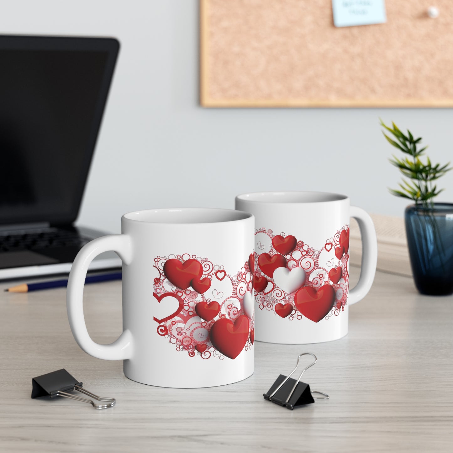 Valentine's Love & Hearts: Ceramic Mug 11oz