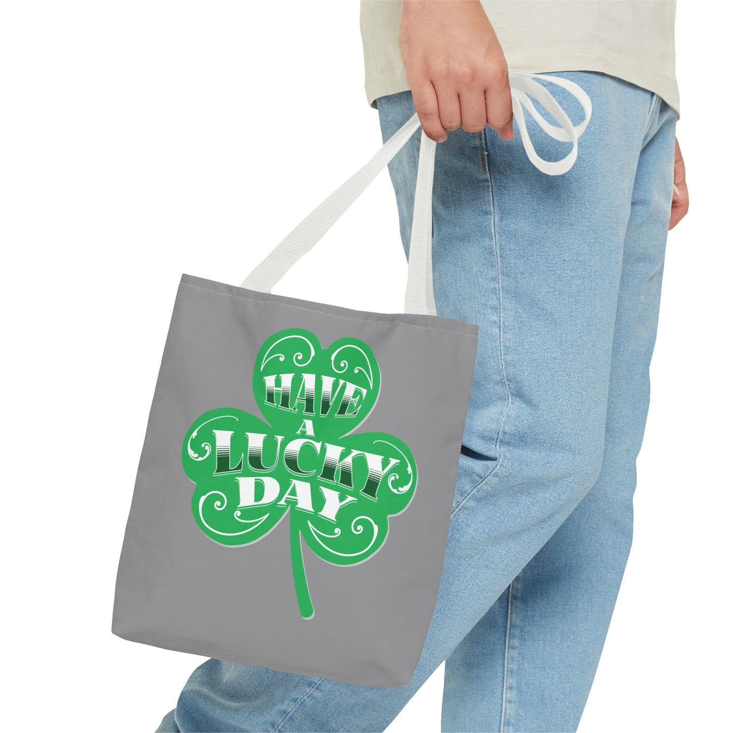 Lucky Day Tote Bag - St. Patrick's Day Gift, Eco-Friendly Shopper, Fun Everyday Use, Green Clover Design, Lucky Charm