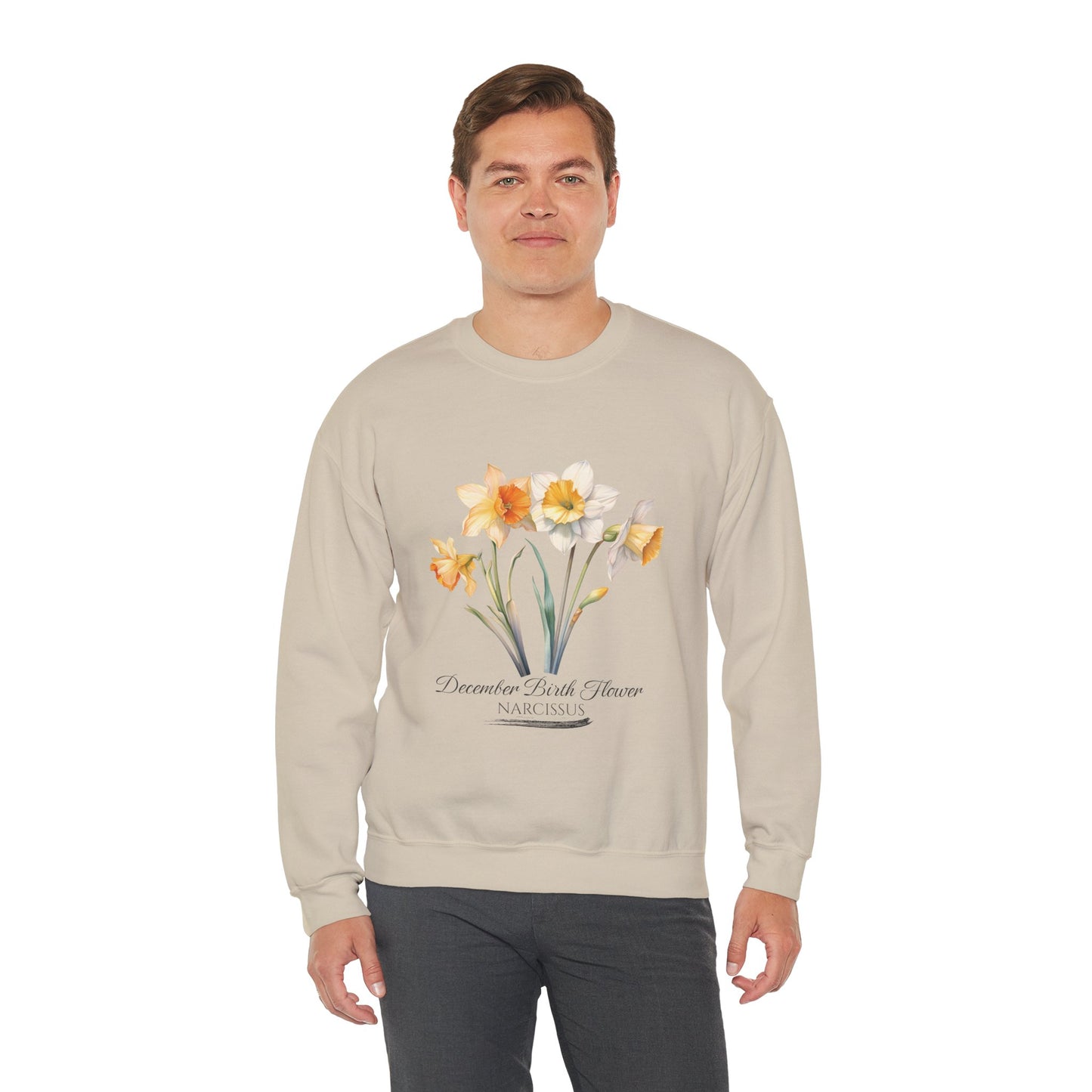 December Birth Flower (Narcisus) - Unisex Heavy Blend™ Crewneck Sweatshirt