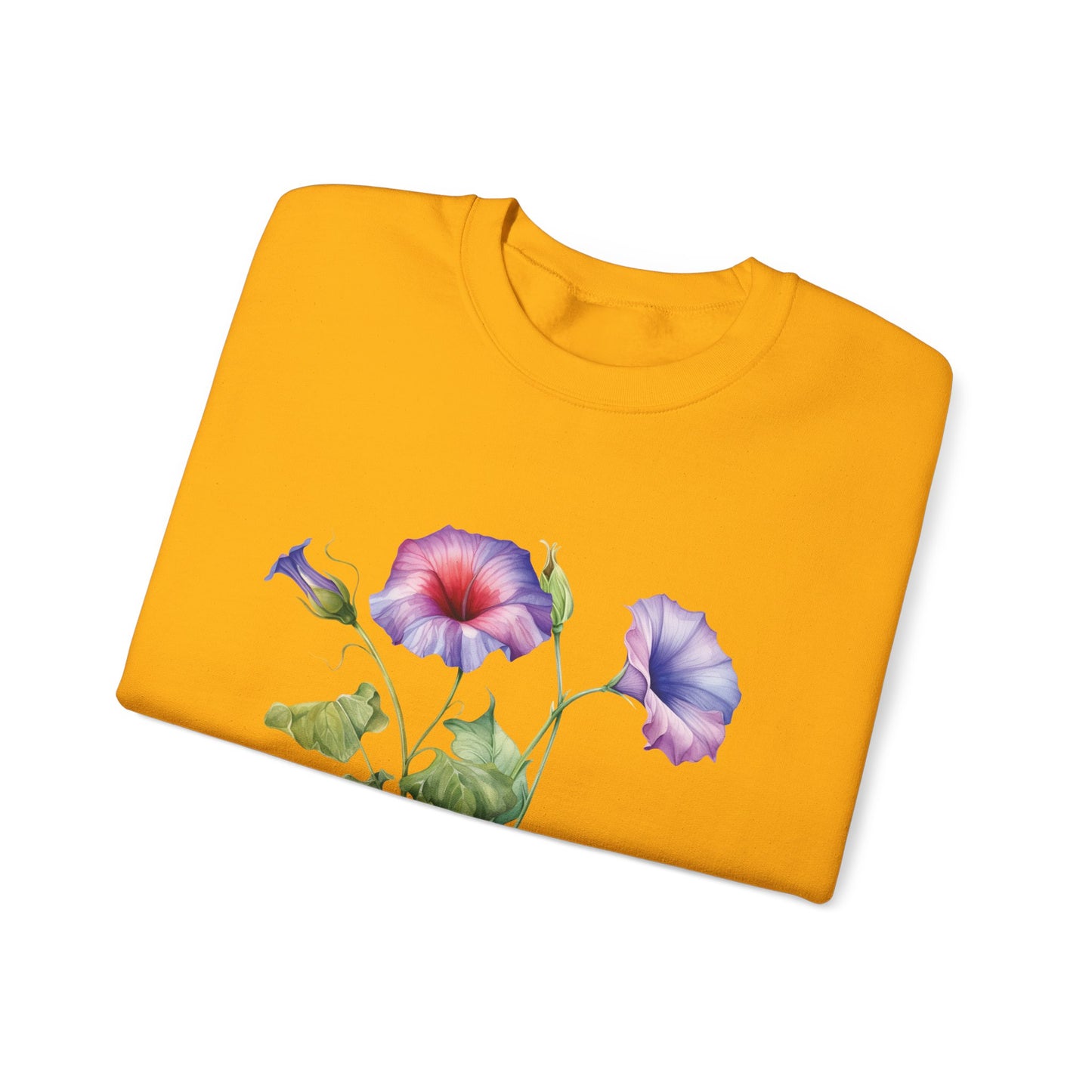 September Birth Flower (Morning Glory) - Unisex Heavy Blend™ Crewneck Sweatshirt