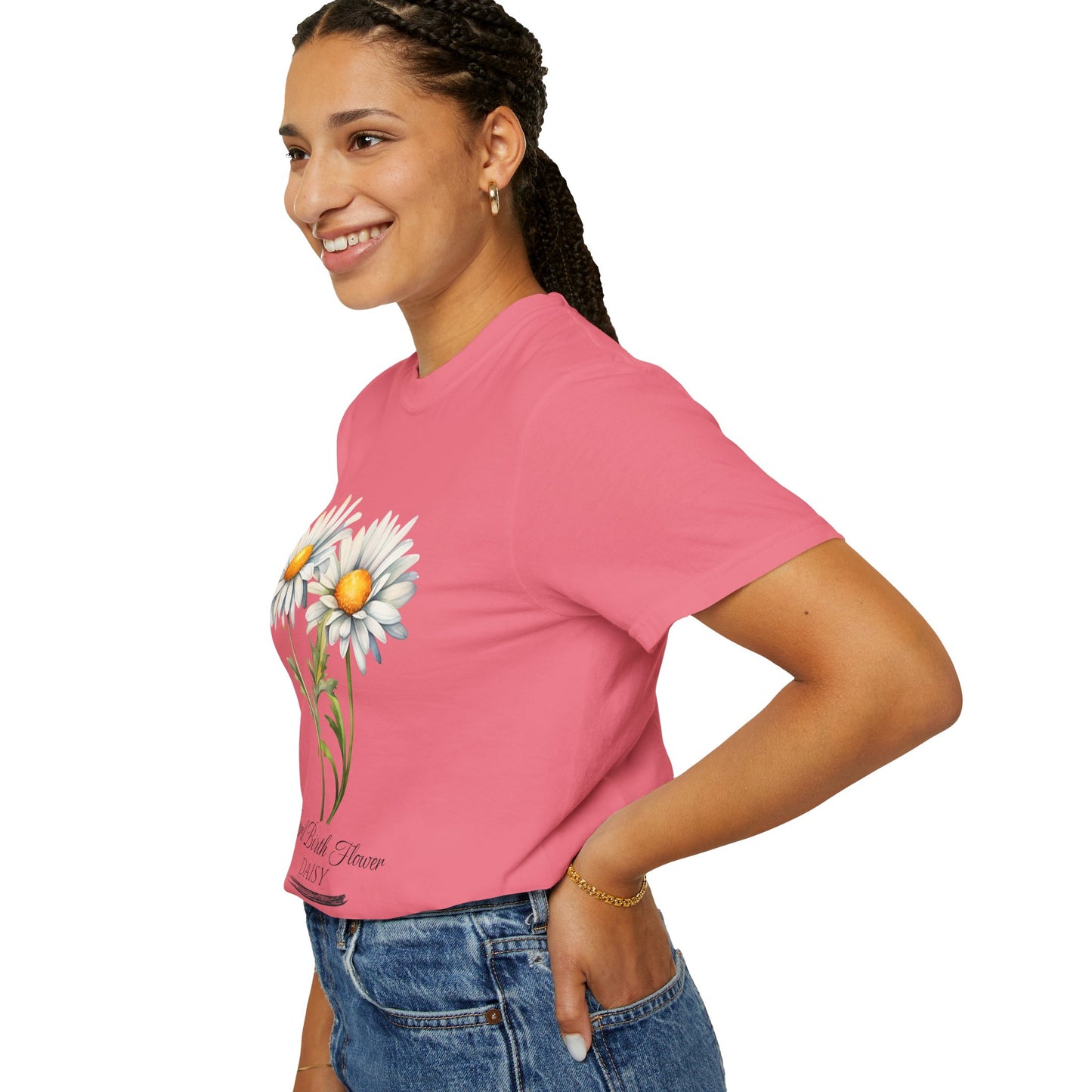 April Birth Flower "Daisy" - Unisex Garment-Dyed T-shirt