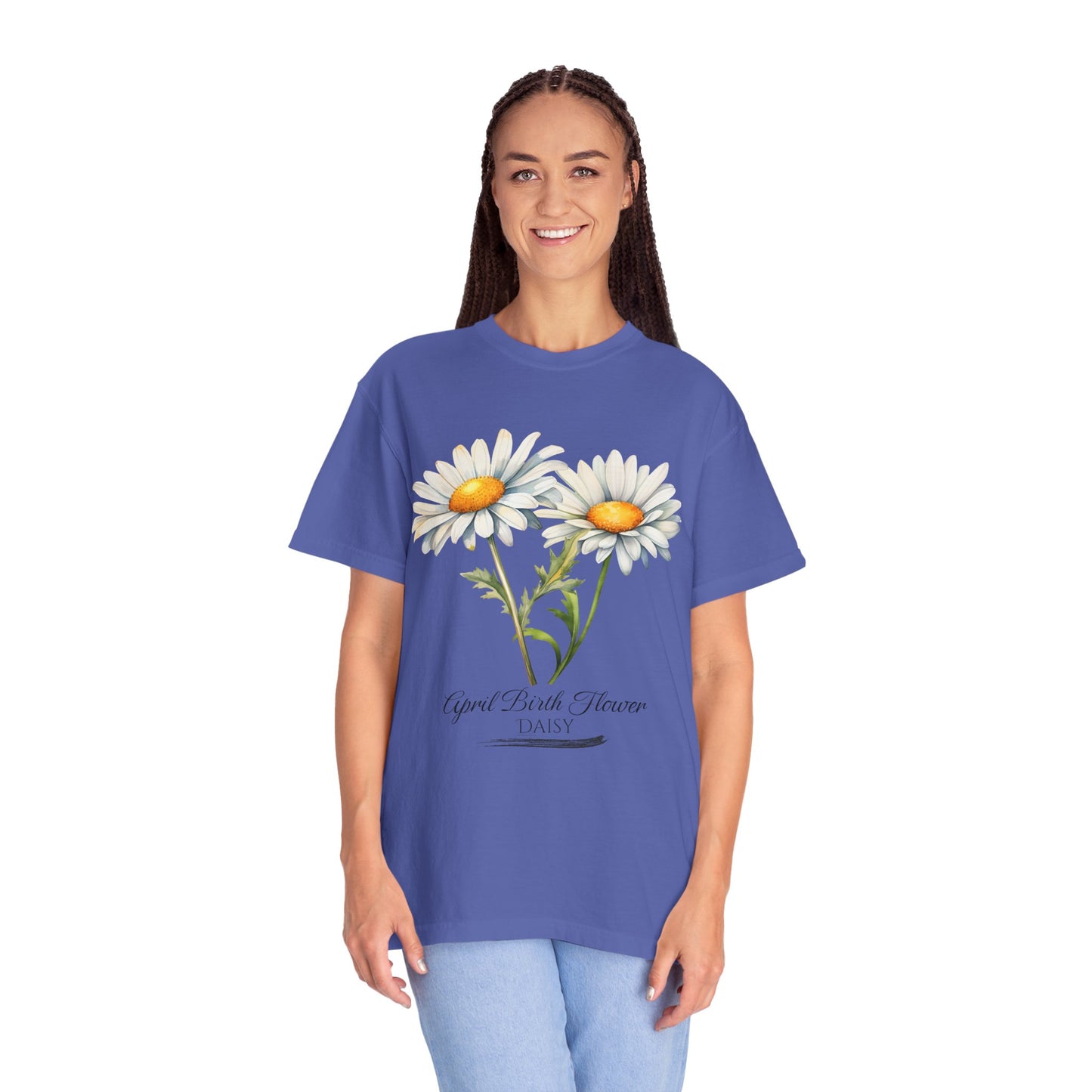 April Birth Flower "Daisy" - Unisex Garment-Dyed T-shirt