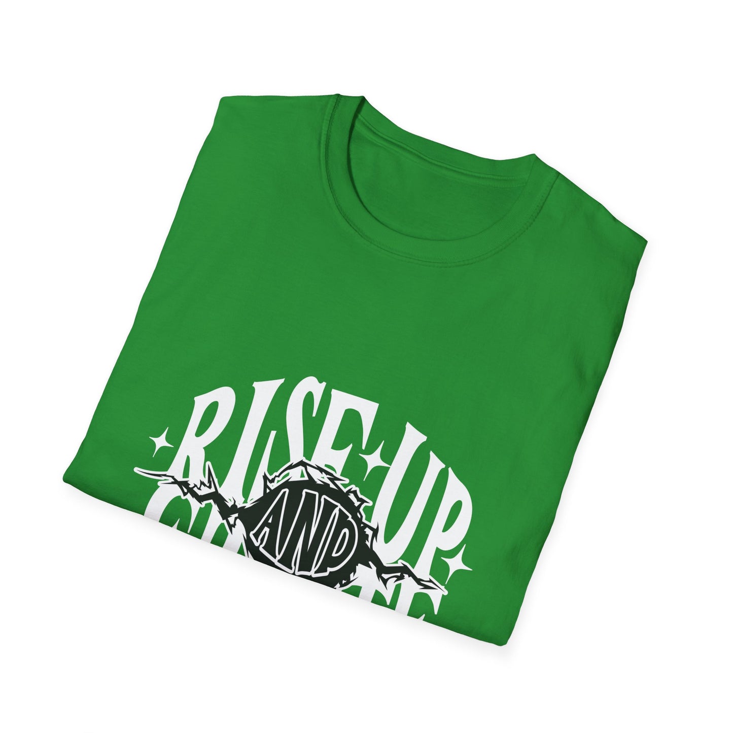 Rise Up And Create Unisex Softstyle T-Shirt, Motivational Tee, Inspirational Shirt, Artist Gift, Graphic Tee, Creative Apparel
