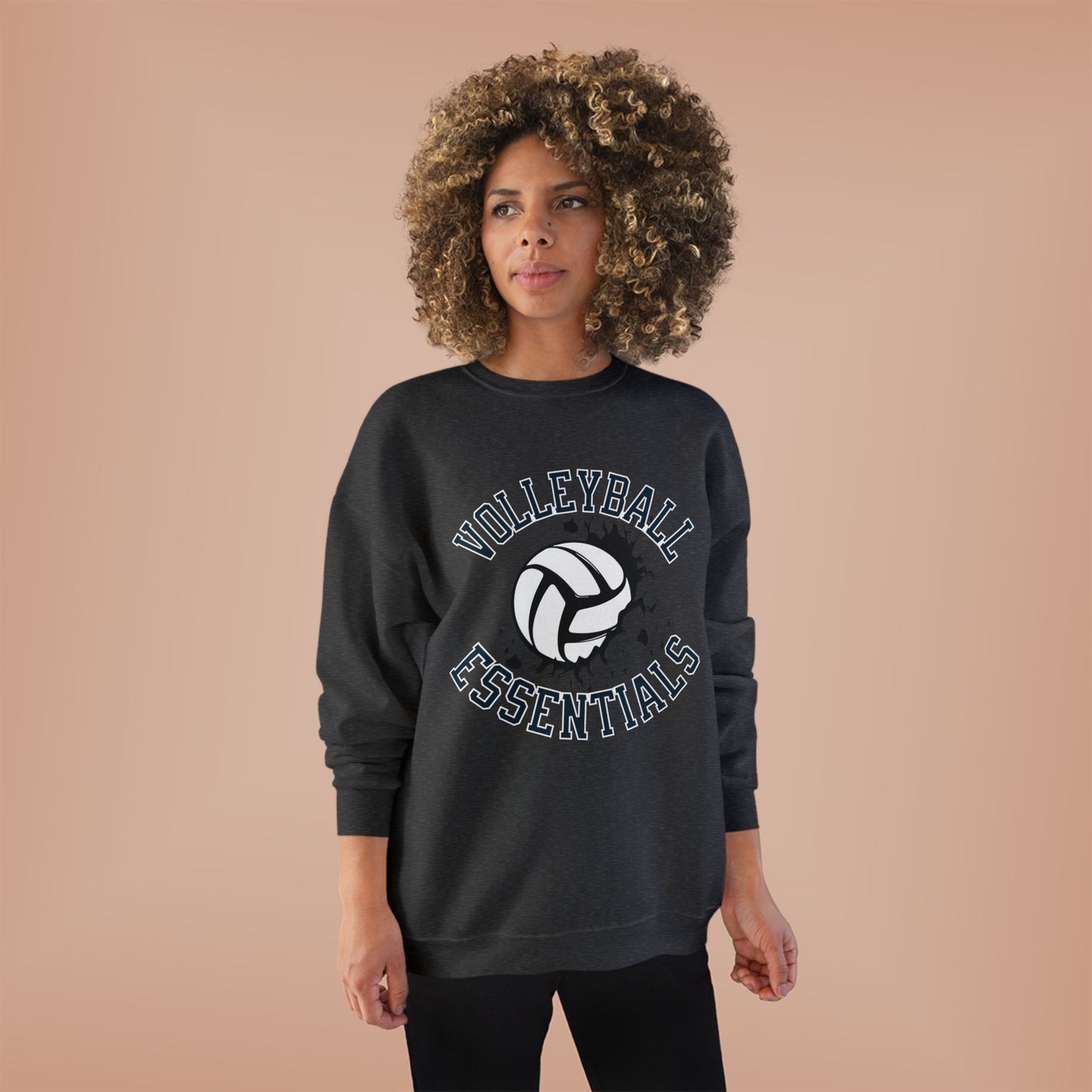 Volleyball Essentials Eco-Friendly Sweatshirt, Casual Sportswear, Gift for Volleyball Players, Team Apparel, Workout Clothing