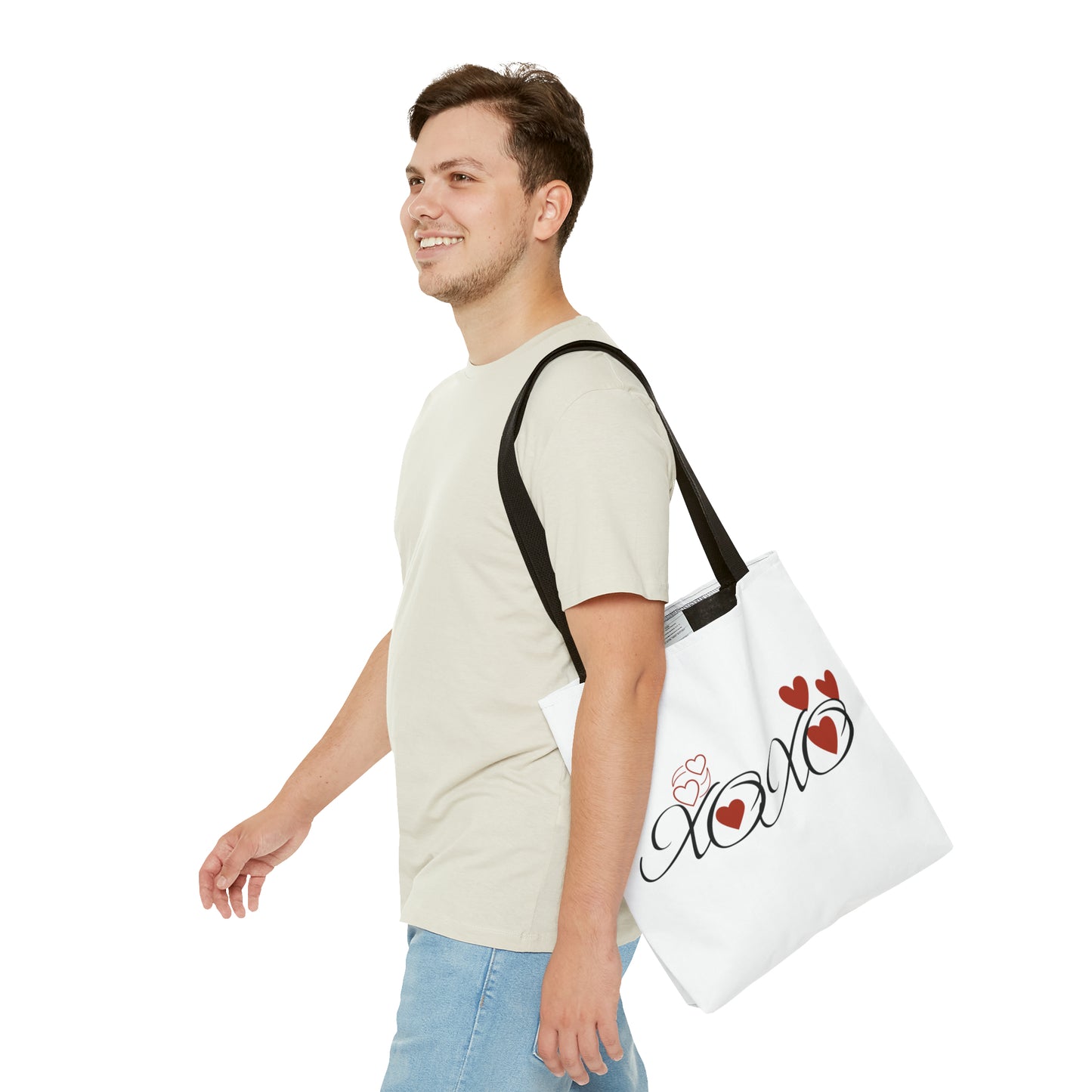 Valentine: XOXO with Hearts - Tote Bag (AOP)