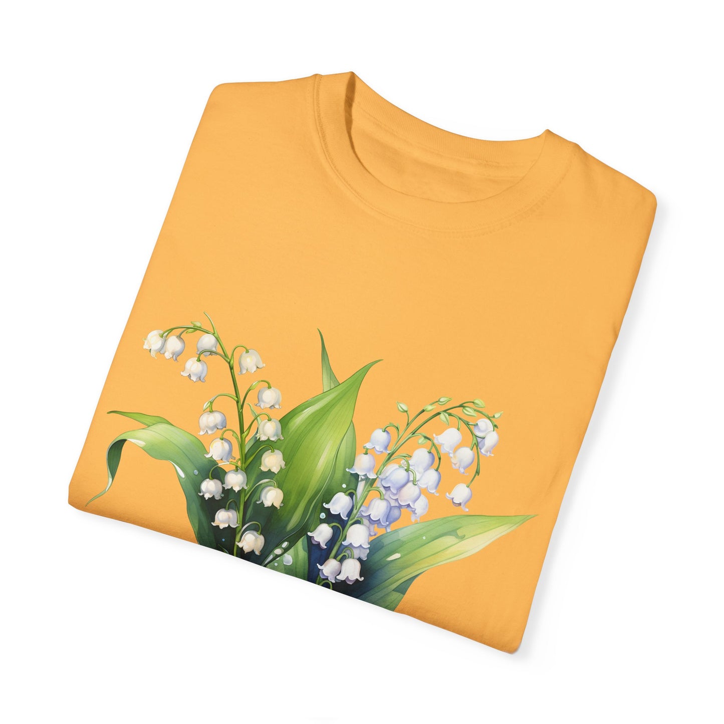 May Birth Flower "Lily of the Valley" - Unisex Garment-Dyed T-shirt