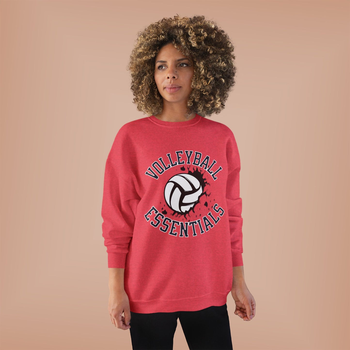 Volleyball Essentials Eco-Friendly Sweatshirt, Casual Sportswear, Gift for Volleyball Players, Team Apparel, Workout Clothing